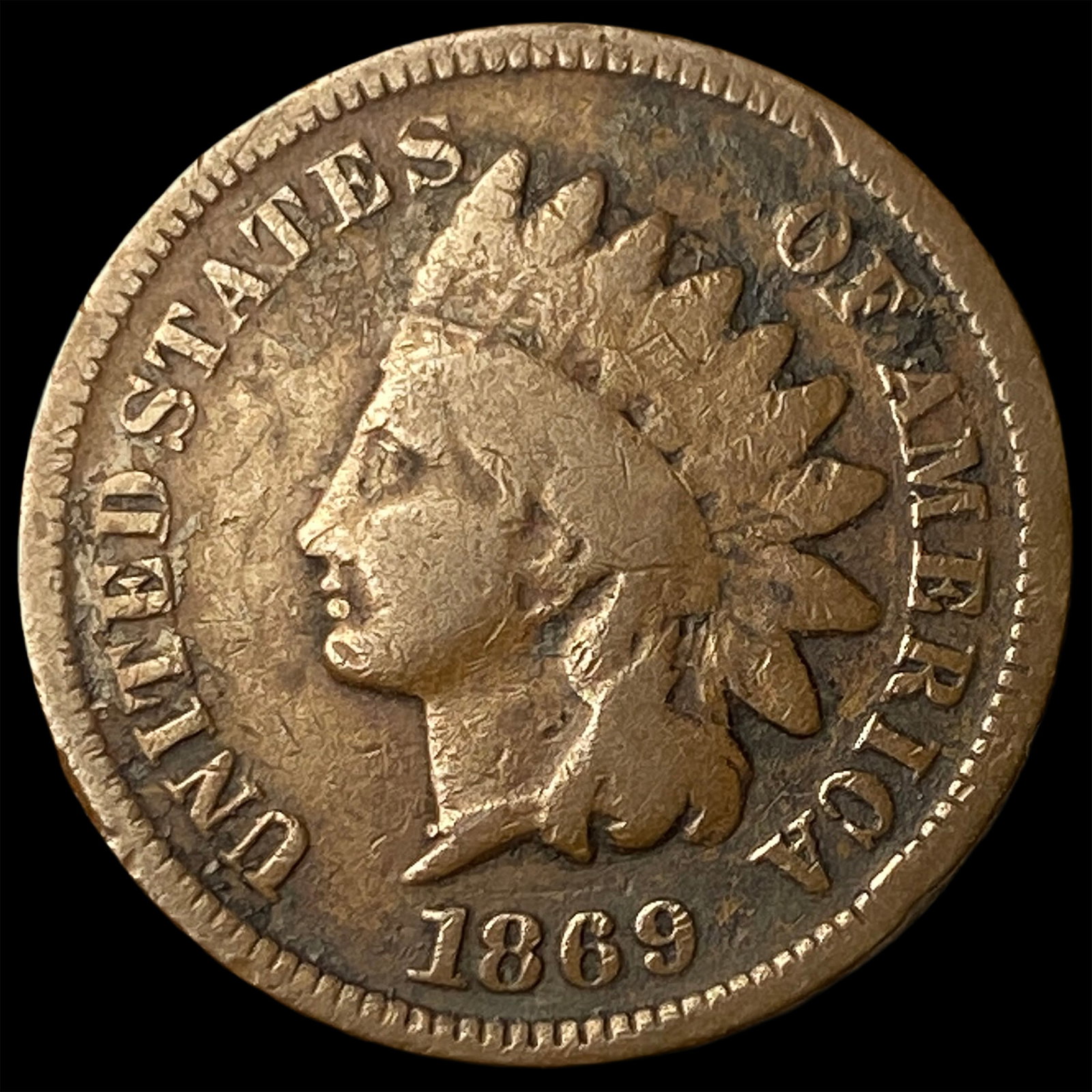 1869 Indian Head Cent LIGHTLY CIRCULATED: 1869 Indian Head Cent LIGHTLY CIRCULATED