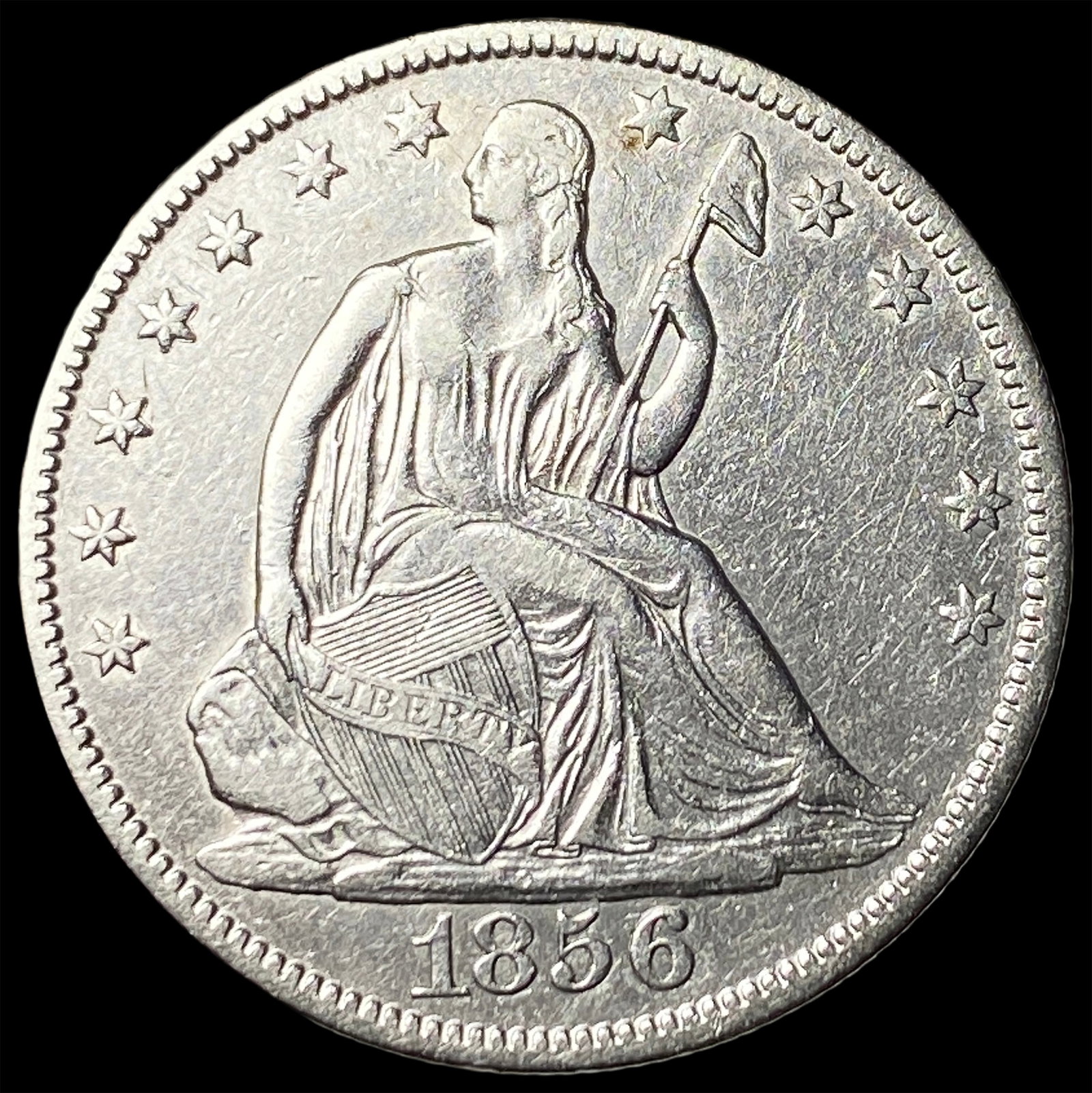 1856-O Silver Half Dollar UNCIRCULATED: 1856-O Silver Half Dollar UNCIRCULATED
