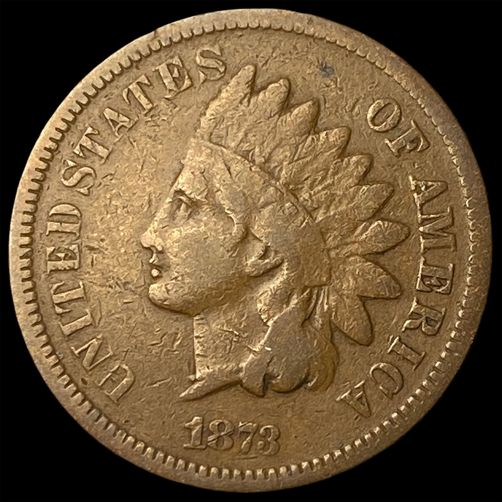 1873 Indian Head Cent LIGHTLY CIRCULATED: 1873 Indian Head Cent LIGHTLY CIRCULATED