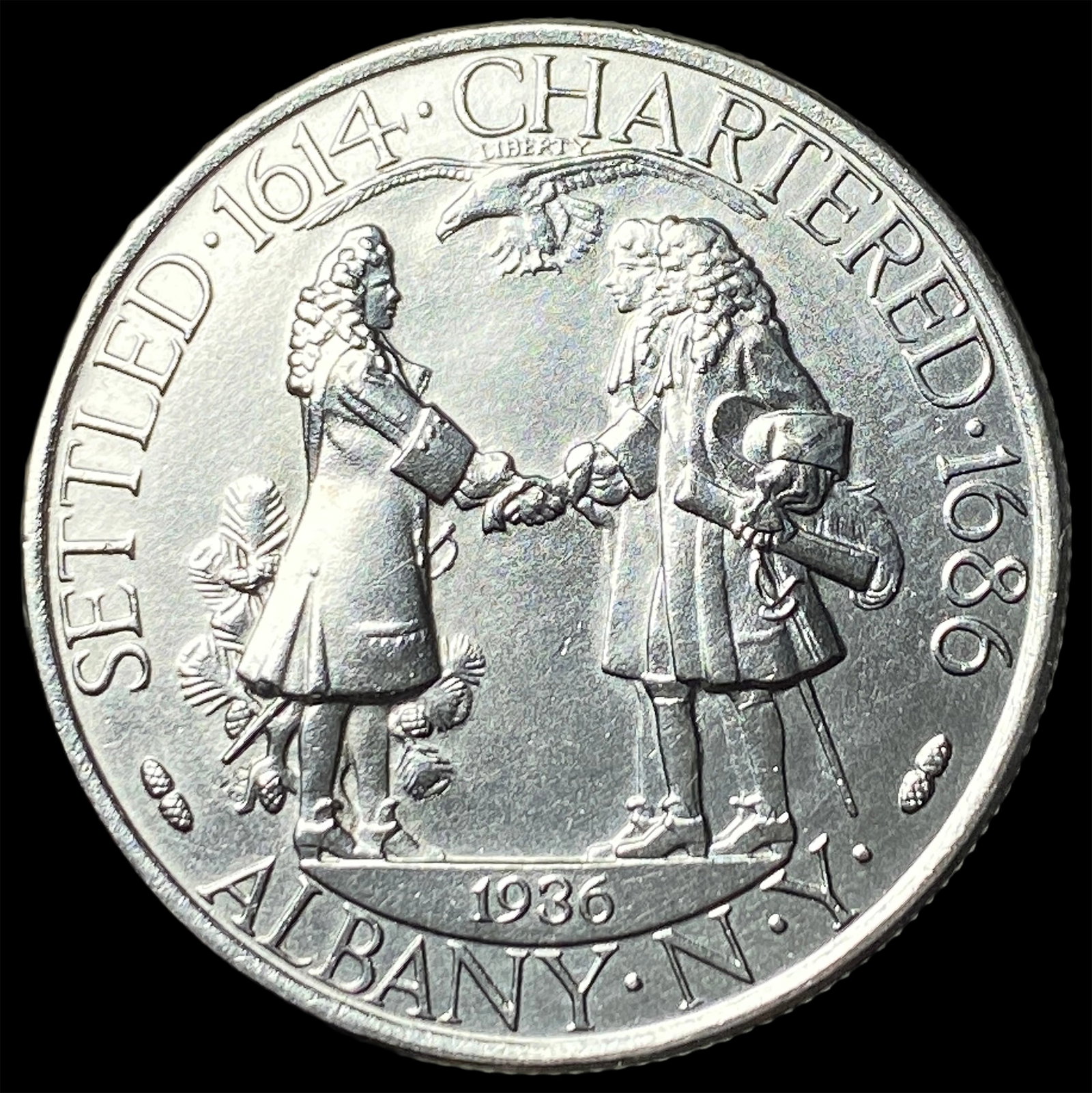 1936 Albany Charter Silver Half Dollar GEM BU: 1936 Albany Charter Silver Half Dollar GEM BU