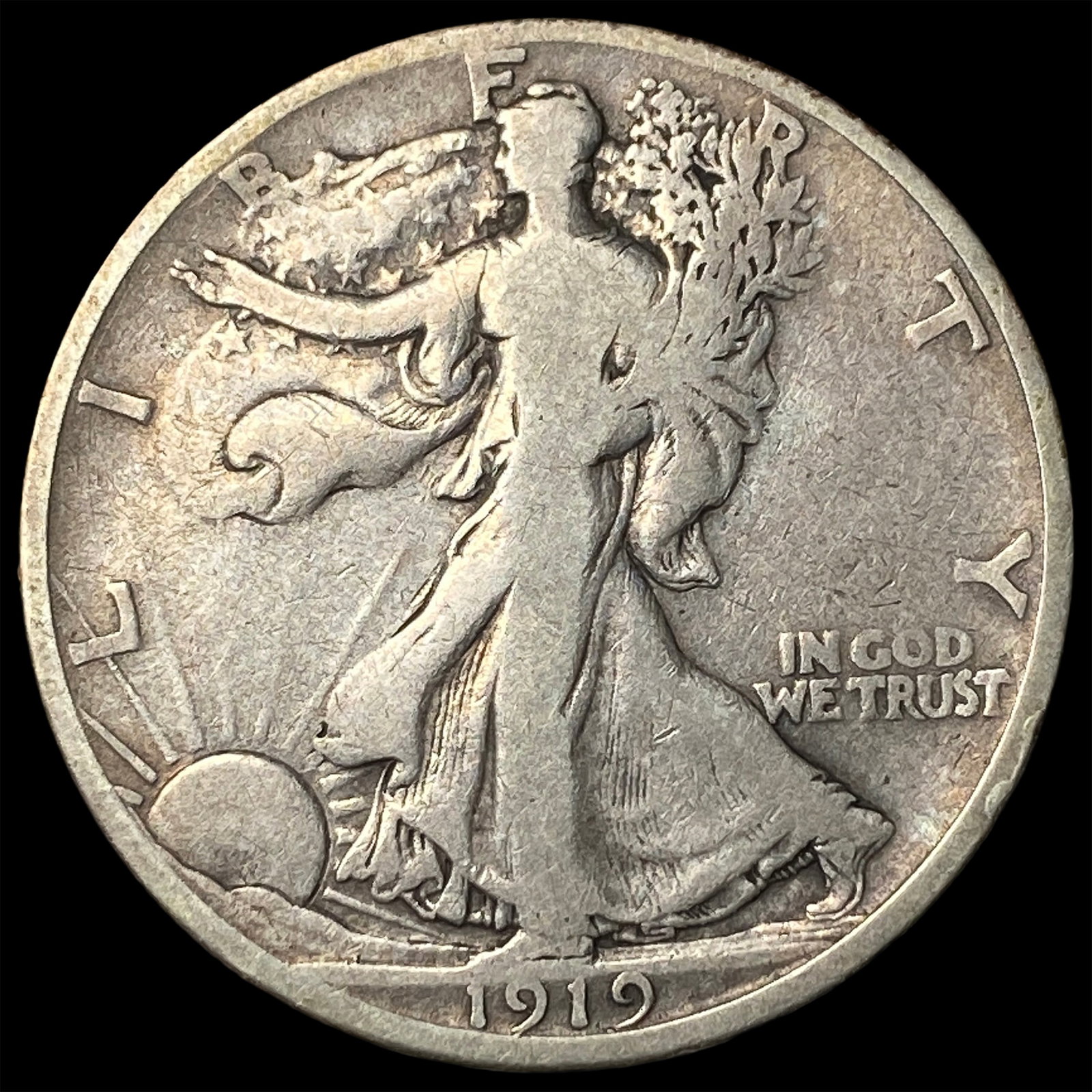 1919-S Silver Walking Liberty Half Dollar LIGHTLY CIRCULATED: 1919-S Silver Walking Liberty Half Dollar LIGHTLY CIRCULATED