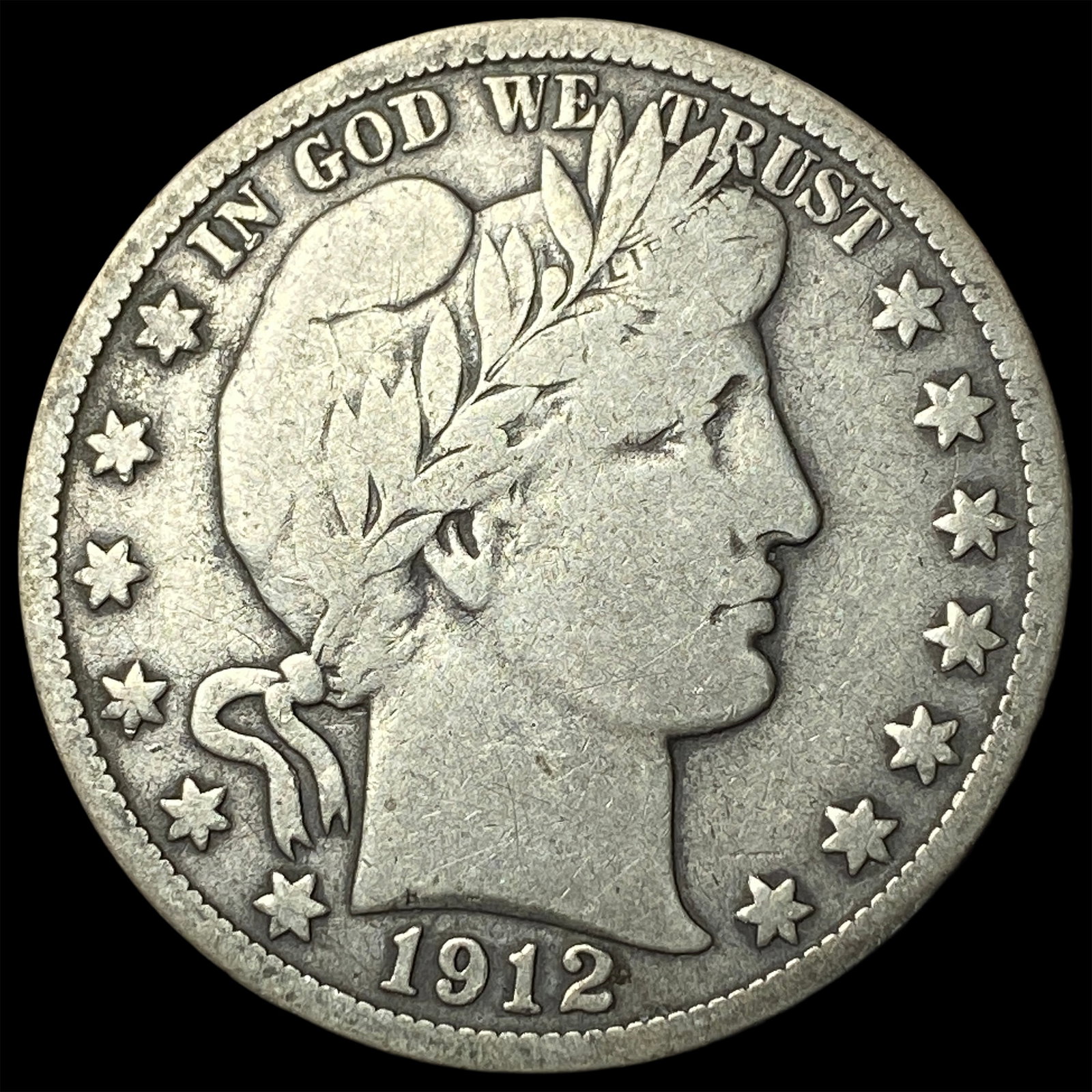 1912-S Silver Barber Half Dollar NEARLY UNCIRCULATED: 1912-S Silver Barber Half Dollar NEARLY UNCIRCULATED