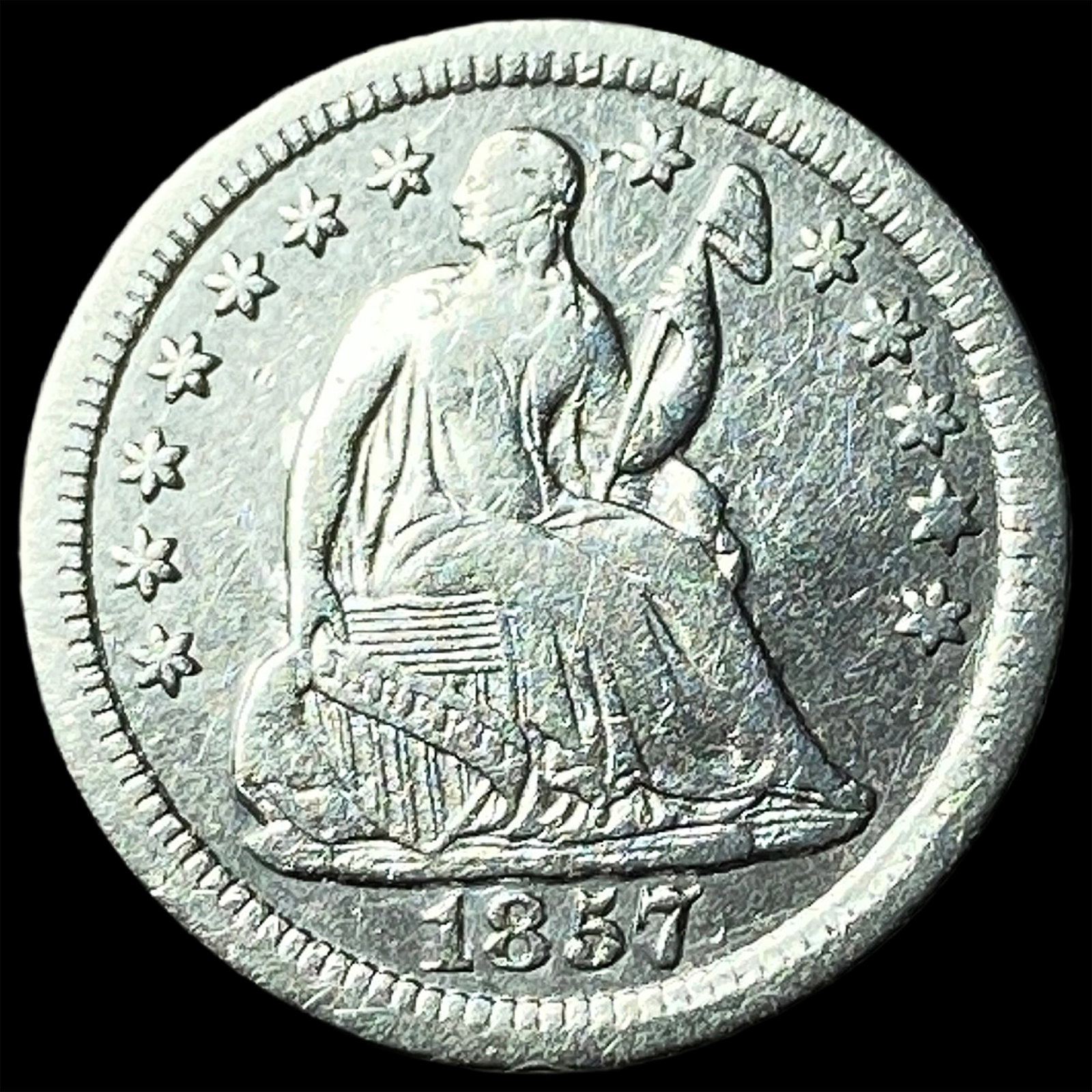 1857-O Silver Half Dime UNCIRCULATED: 1857-O Silver Half Dime UNCIRCULATED