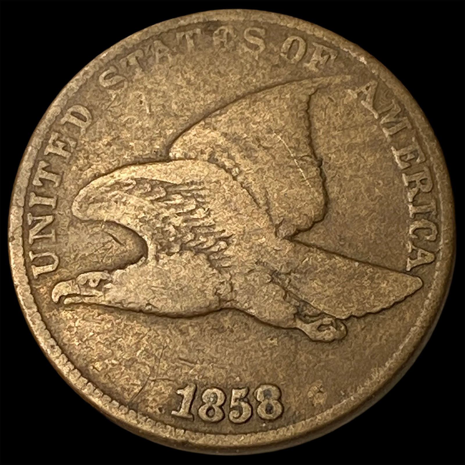 1858 Copper-Nickel Flying Eagle Cent LIGHTLY CIRCULATED: 1858 Copper-Nickel Flying Eagle Cent LIGHTLY CIRCULATED