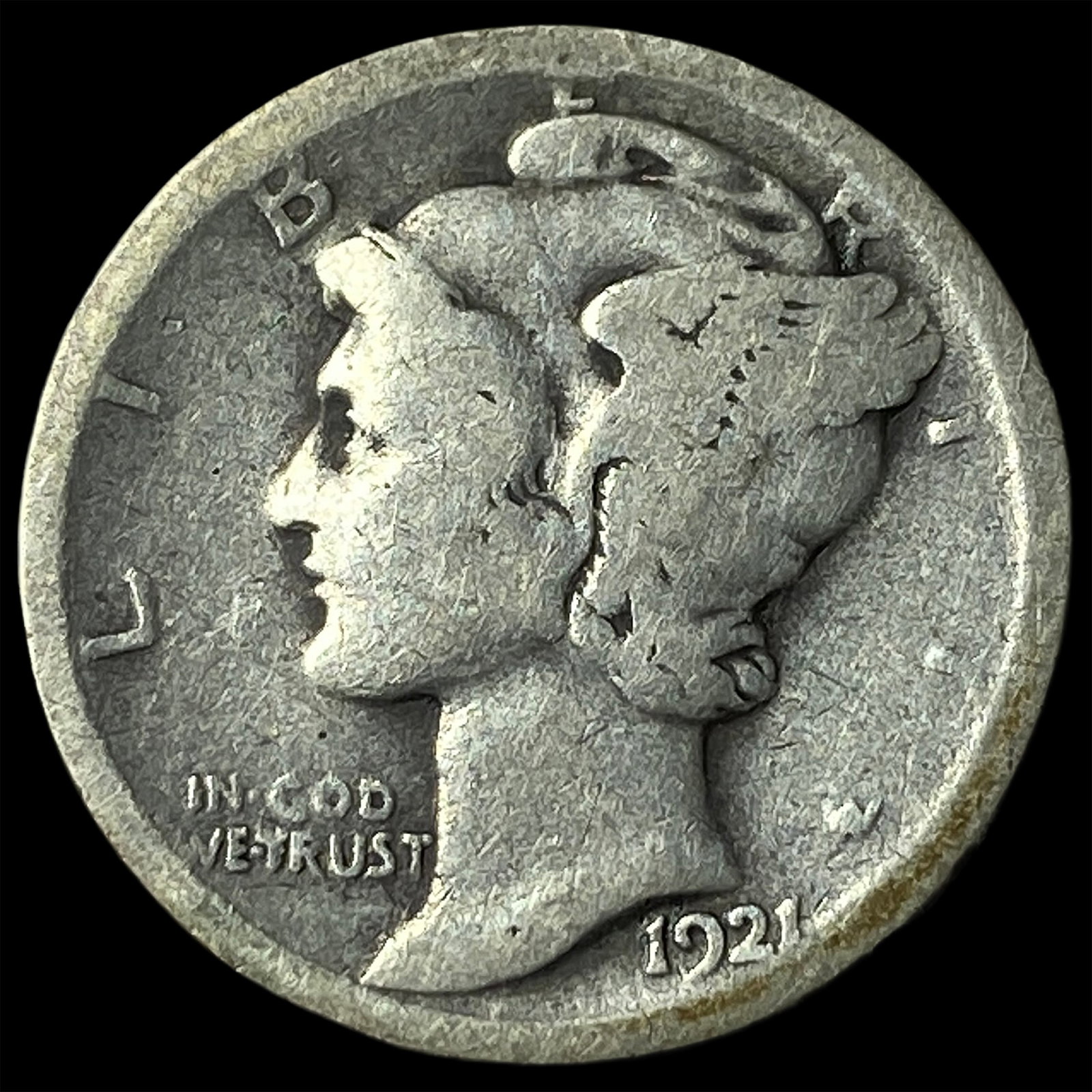 1921 Mercury Dime LIGHTLY CIRCULATED (1 of 2)