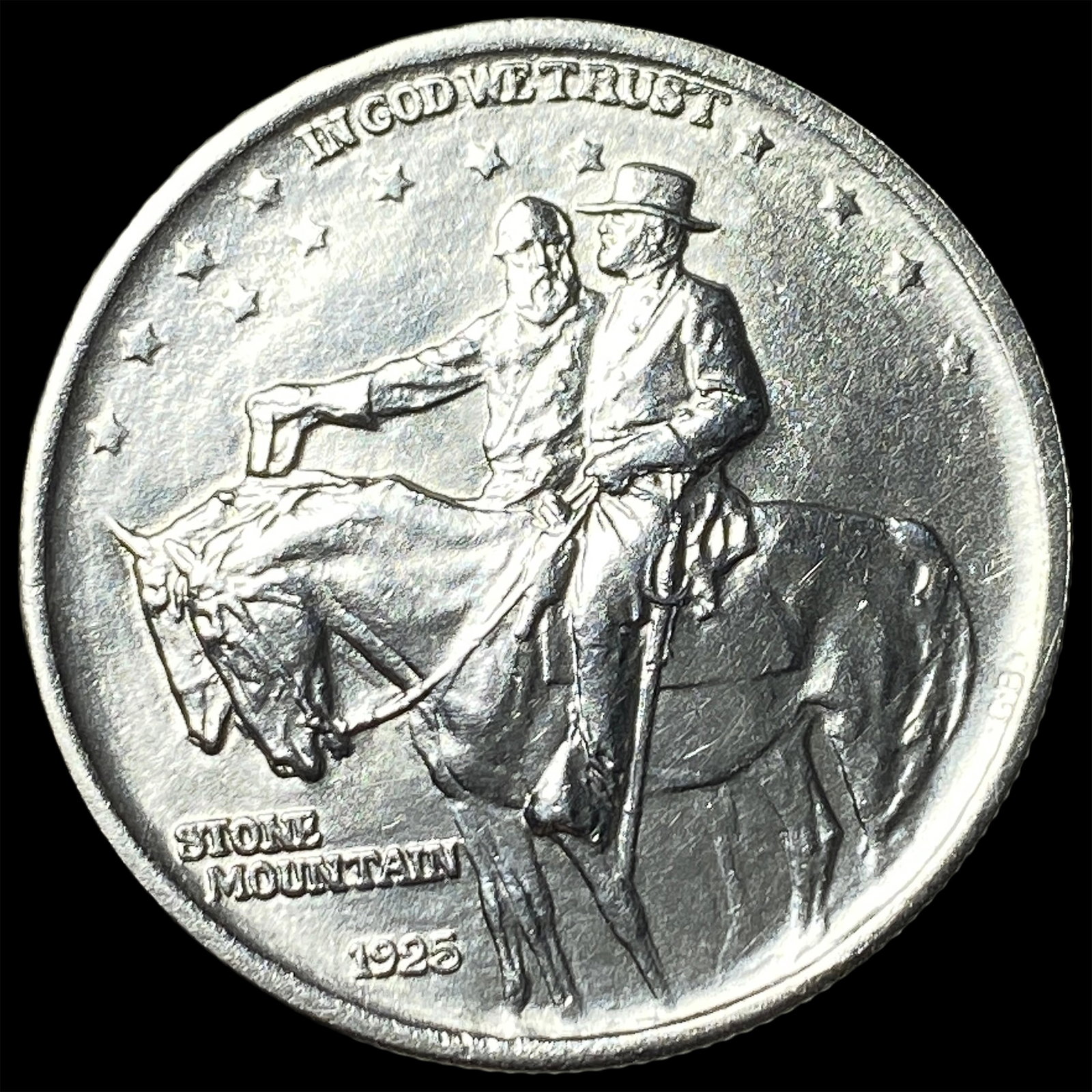 1925 Silver Stone Mountain Half Dollar GEM BU: 1925 Silver Stone Mountain Half Dollar GEM BU