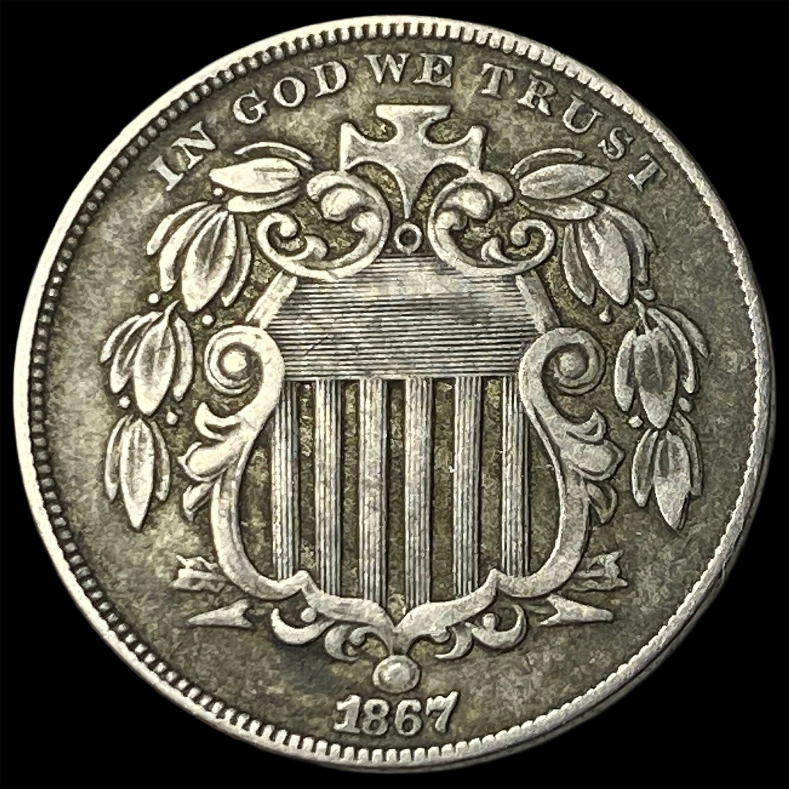 1867 Shield Nickel LIGHTLY CIRCULATED (1 of 2)