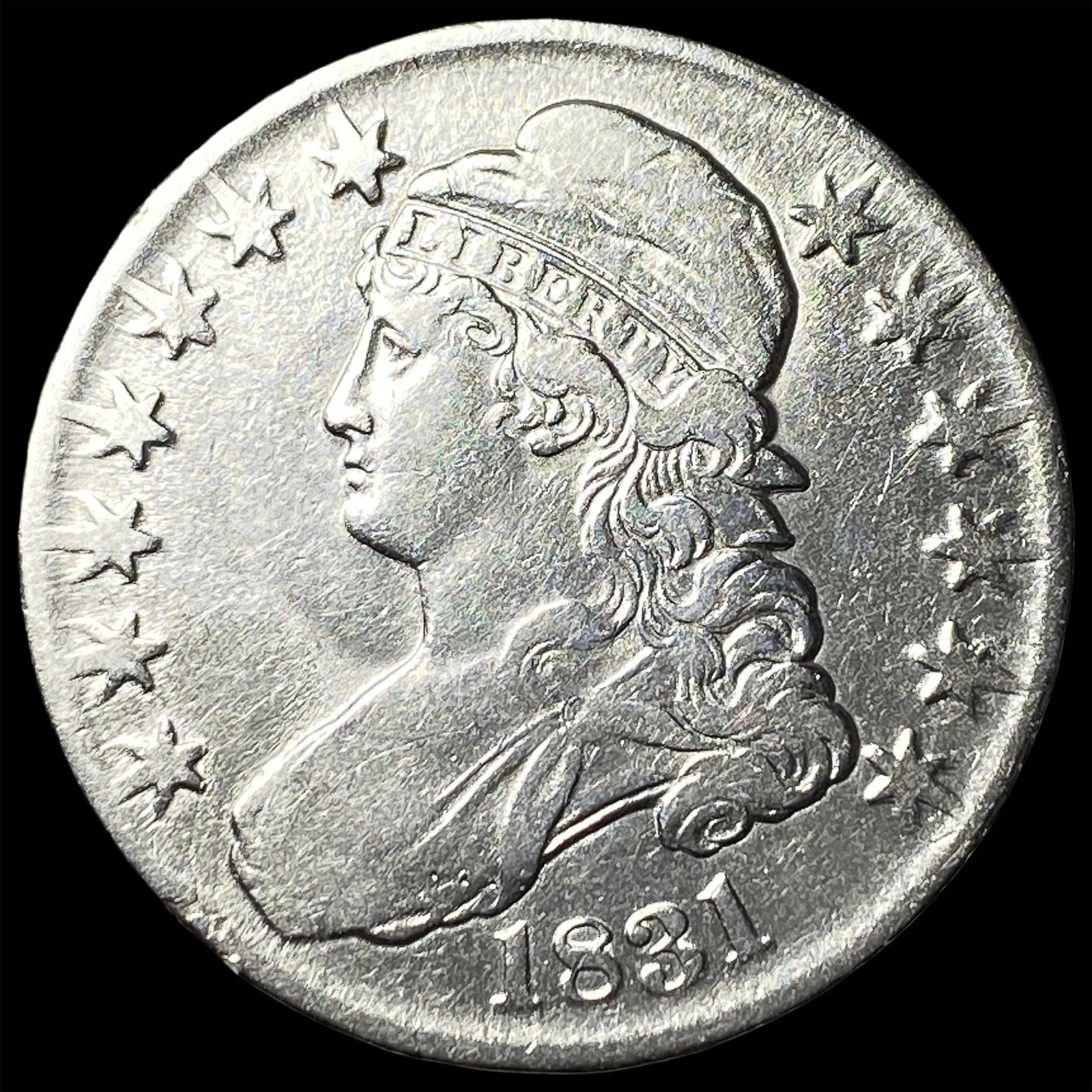 1831 Silver Capped Bust Half Dollar CHOICE AU: 1831 Silver Capped Bust Half Dollar CHOICE AU
