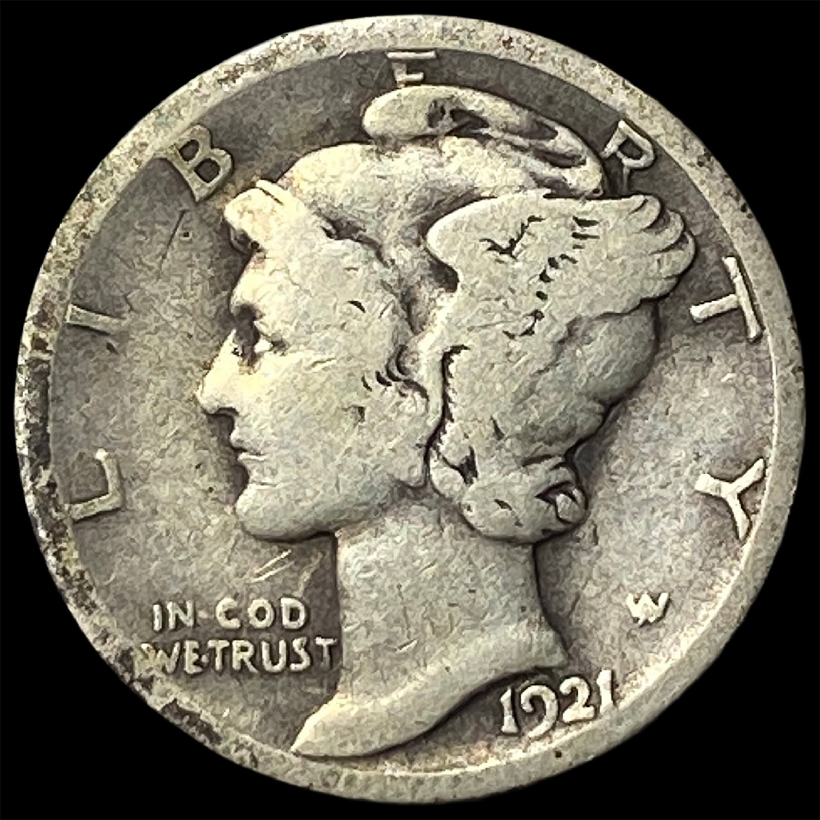 1921 Mercury Dime LIGHTLY CIRCULATED: 1921 Mercury Dime LIGHTLY CIRCULATED
