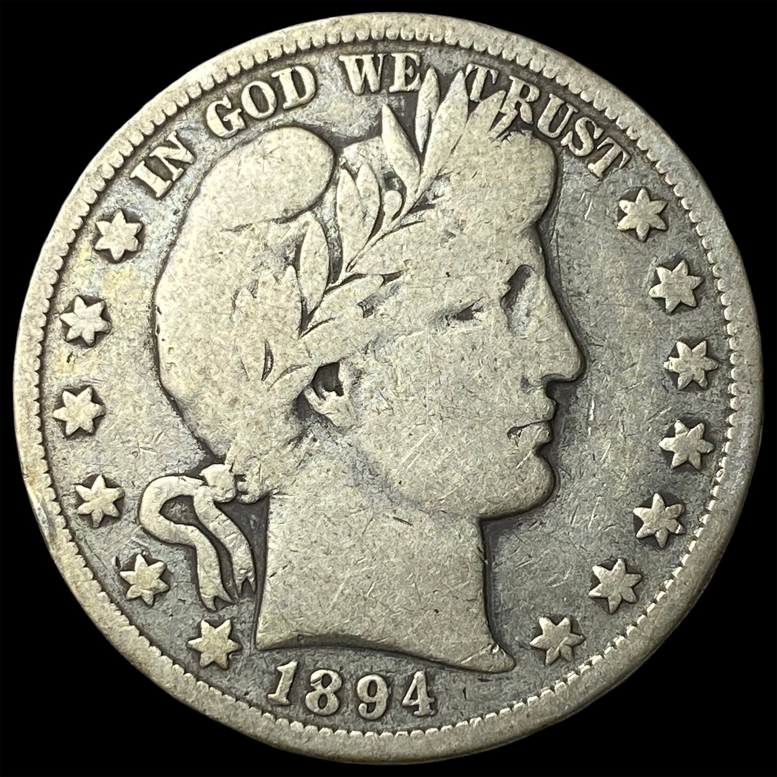 1894-O Silver Barber Half Dollar LIGHTLY CIRCULATED: 1894-O Silver Barber Half Dollar LIGHTLY CIRCULATED