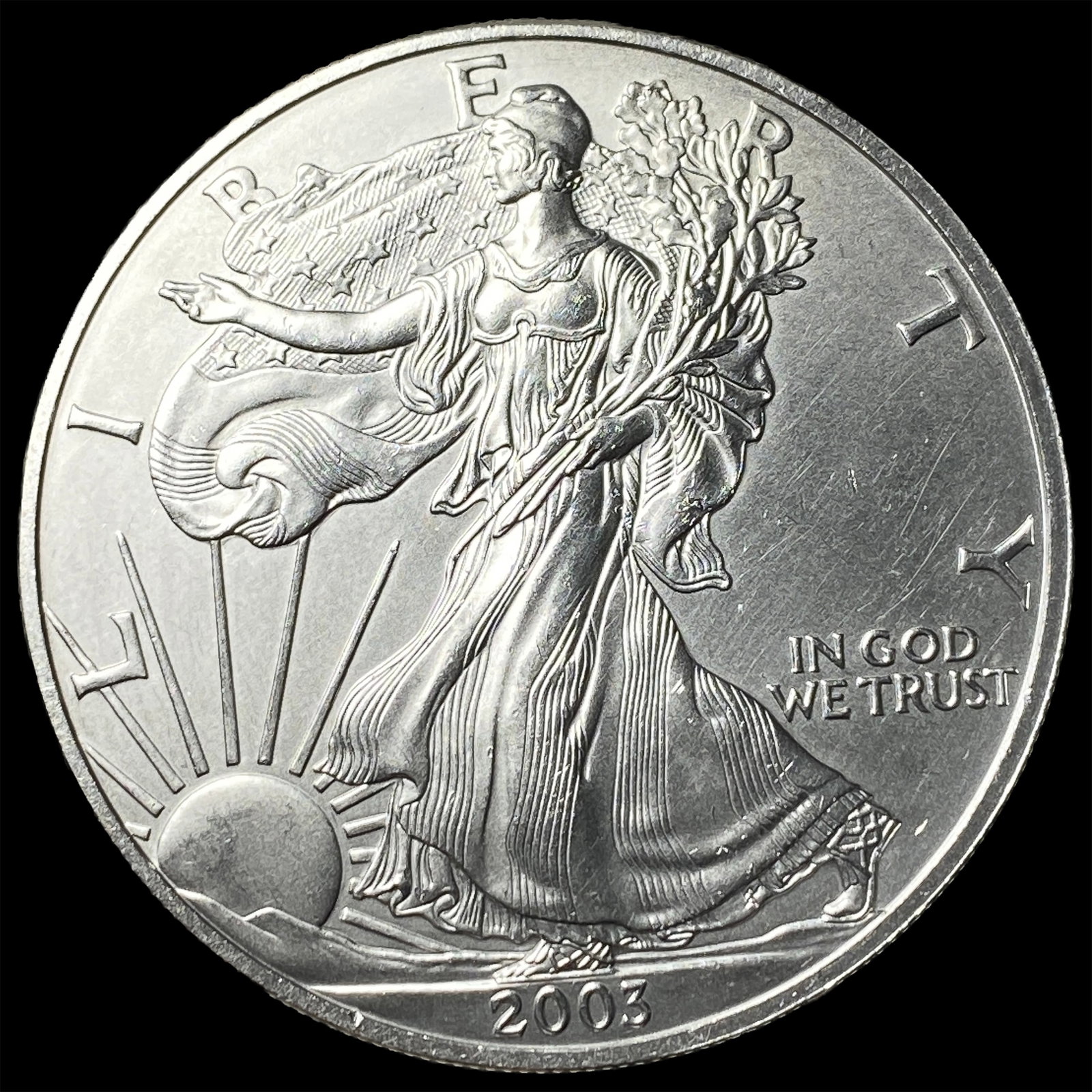 2003 1 oz Silver American Eagle $1 SUPERB GEM BU: 2003 1 oz Silver American Eagle $1 SUPERB GEM BU