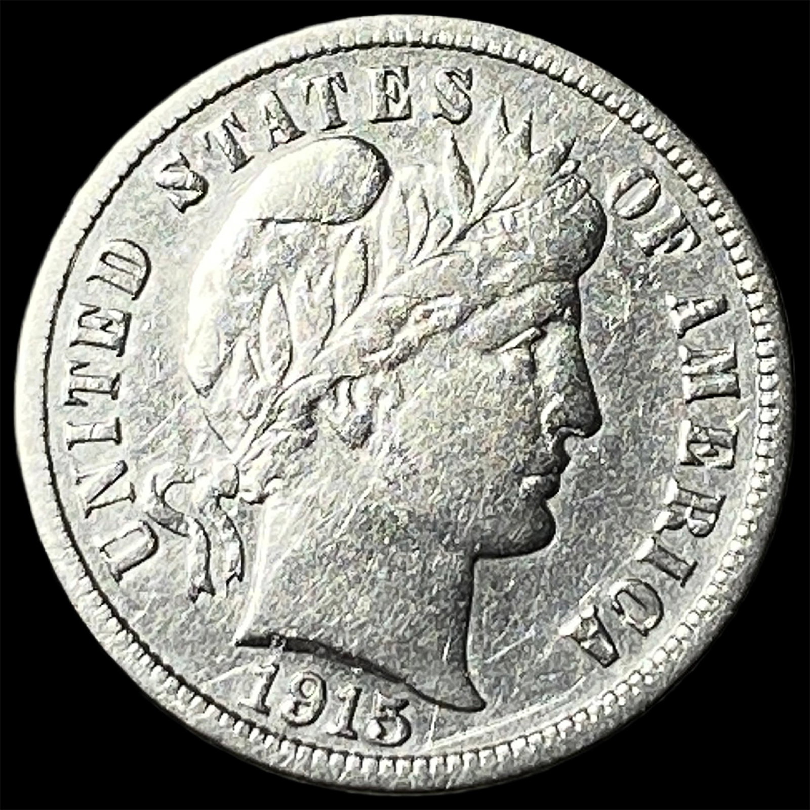 1915-S Silver Barber Dime CLOSELY UNCIRCULATED: 1915-S Silver Barber Dime CLOSELY UNCIRCULATED