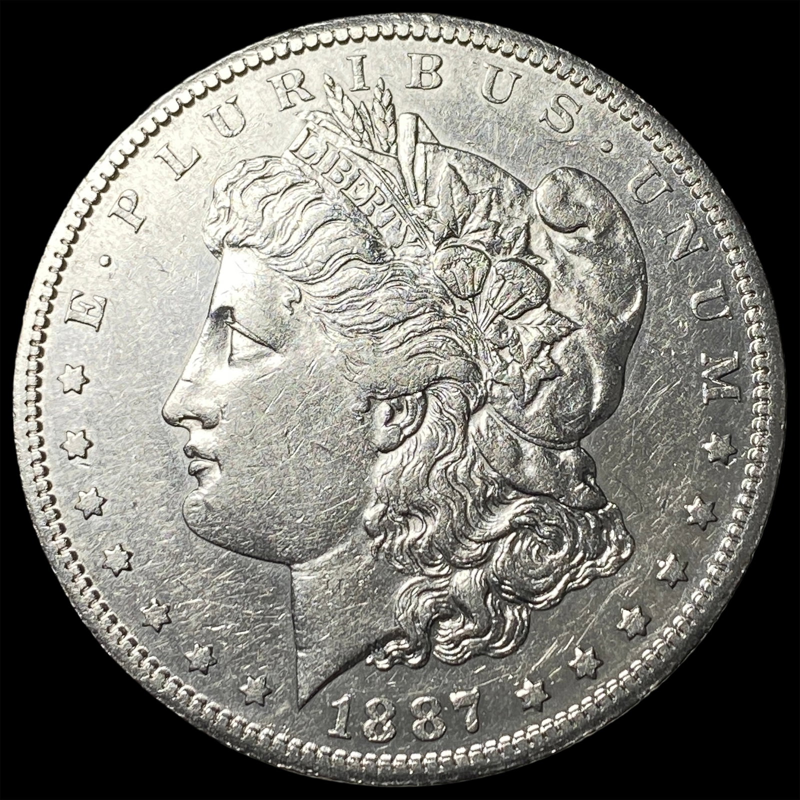 1887-S Morgan Silver Dollar NEARLY UNCIRCULATED: 1887-S Morgan Silver Dollar NEARLY UNCIRCULATED