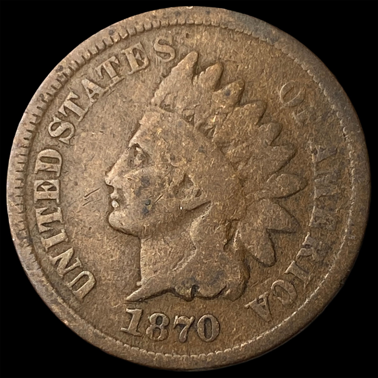 1870 Indian Head Cent LIGHTLY CIRCULATED: 1870 Indian Head Cent LIGHTLY CIRCULATED