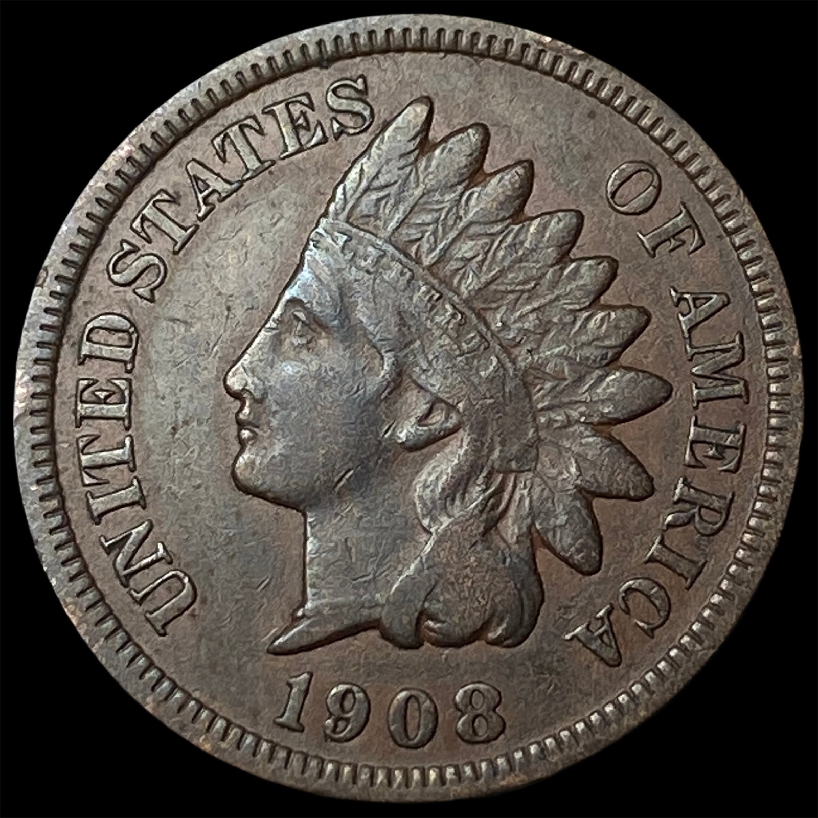 1908-S Indian Head Cent NEARLY UNCIRCULATED: 1908-S Indian Head Cent NEARLY UNCIRCULATED