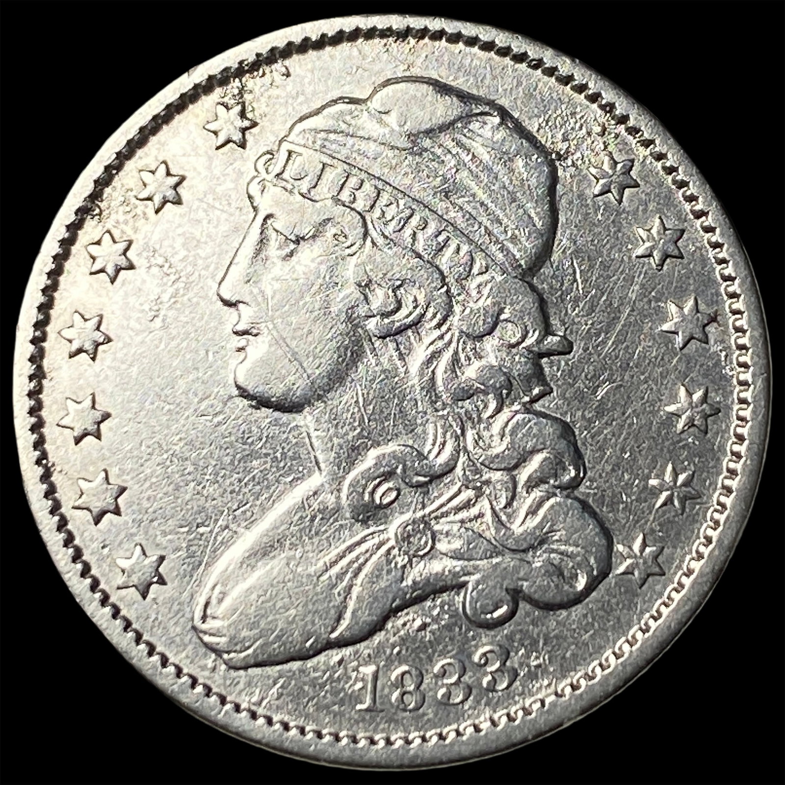 1833 Capped Bust Silver Quarter UNCIRCULATED: 1833 Capped Bust Silver Quarter UNCIRCULATED