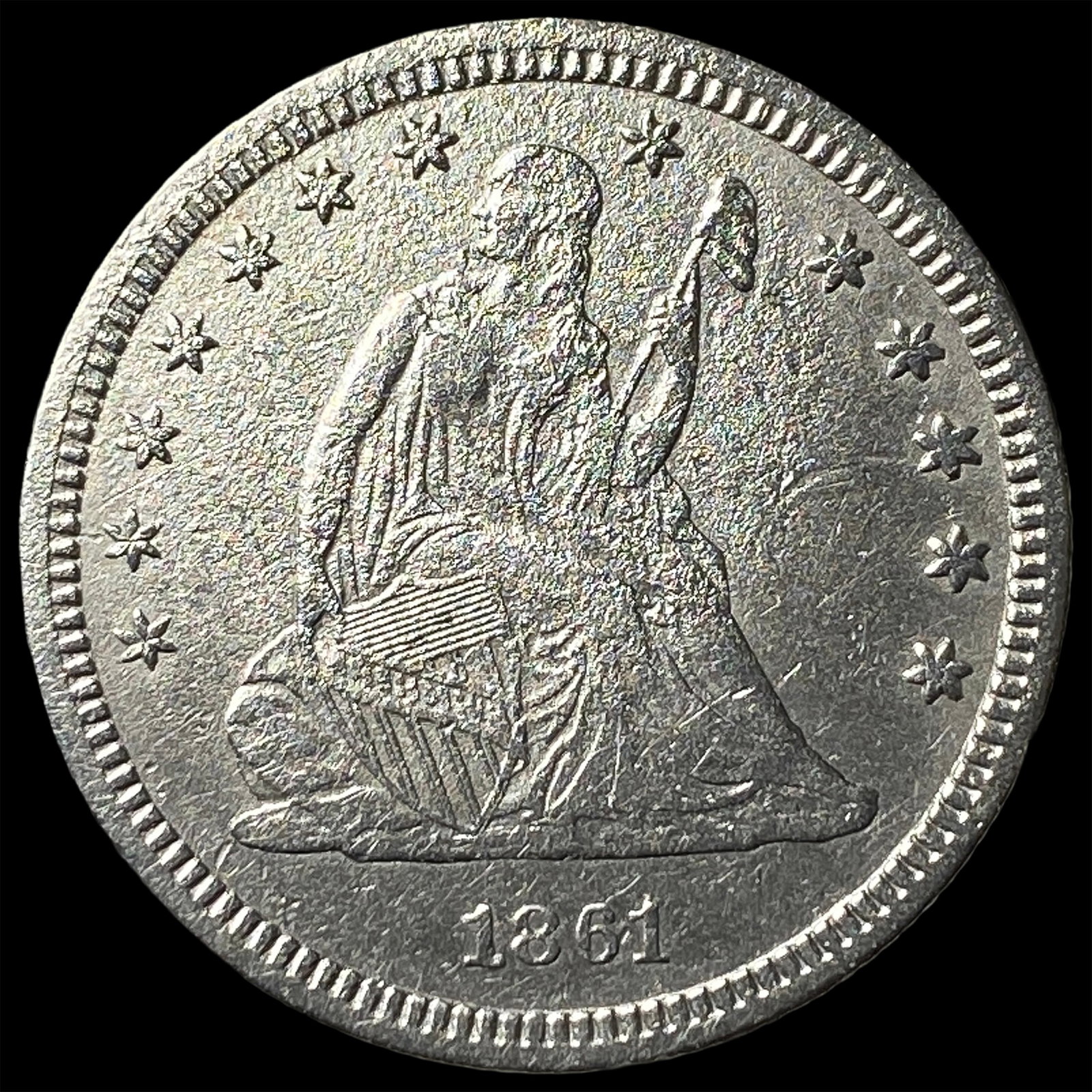 1861 Seated Liberty Quarter HIGH GRADE: 1861 Seated Liberty Quarter HIGH GRADE