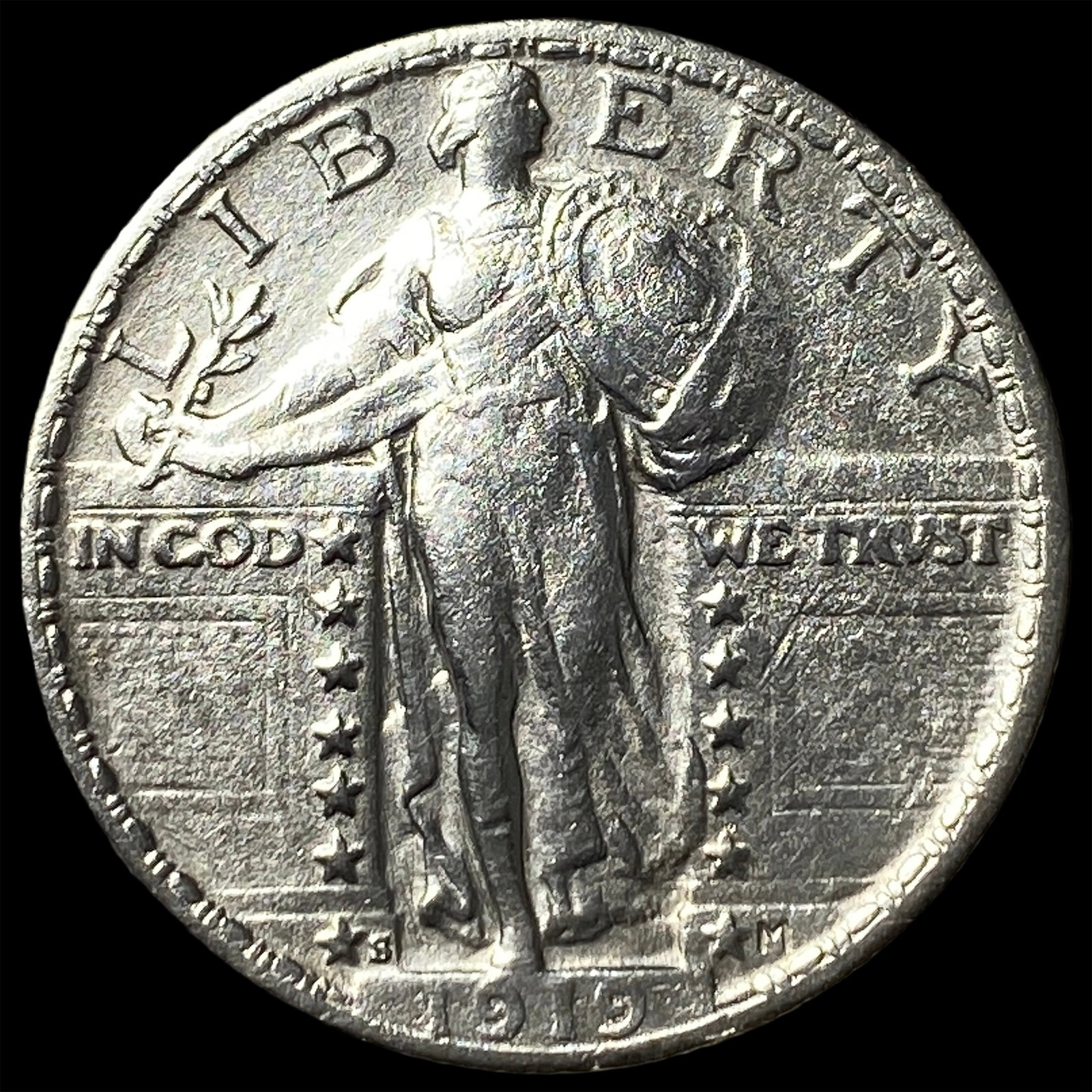 1919-S Silver Standing Liberty Quarter CLOSELY UNCIRCULATED: 1919-S Silver Standing Liberty Quarter CLOSELY UNCIRCULATED