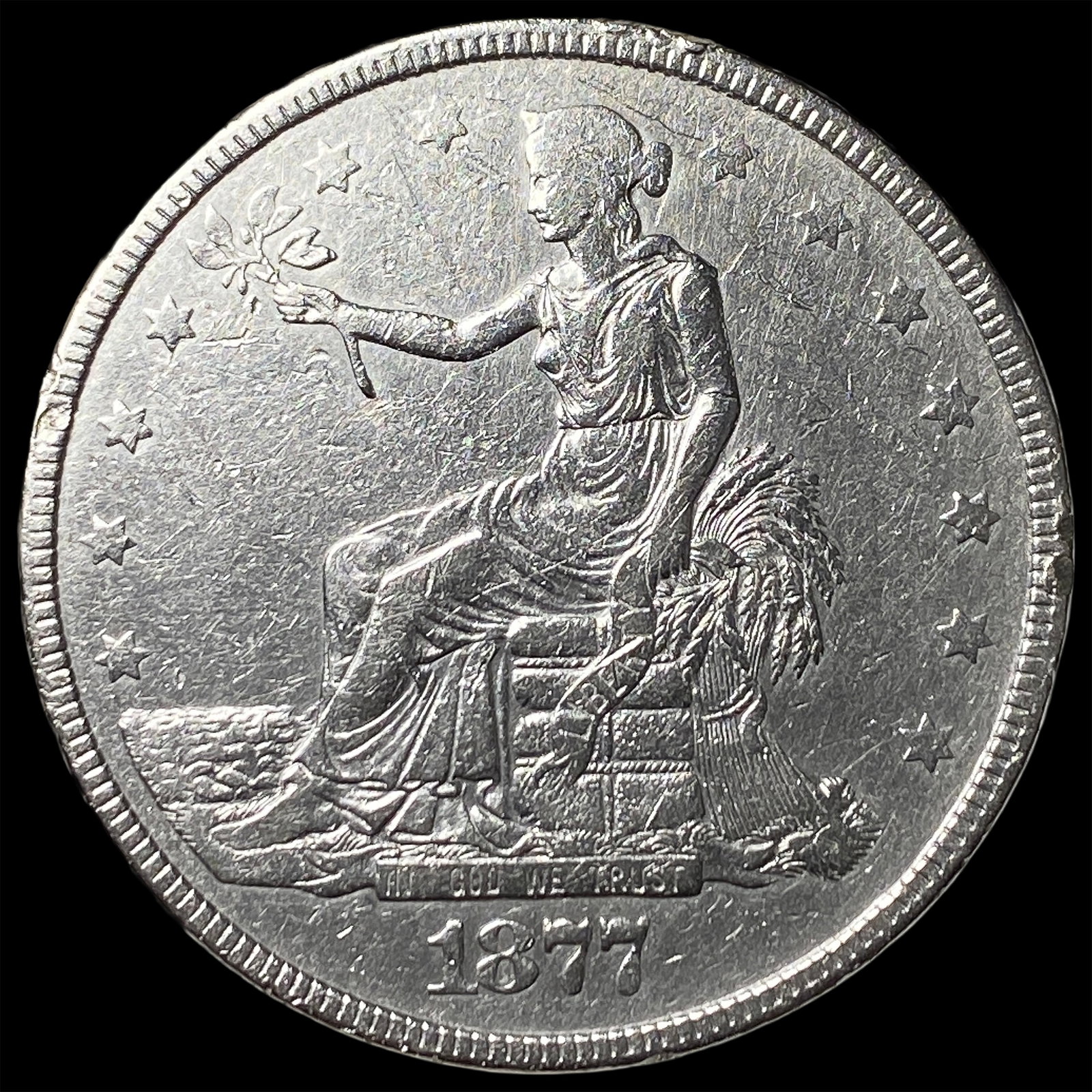 1877 Silver Trade Dollar CHOICE AU (1 of 2)