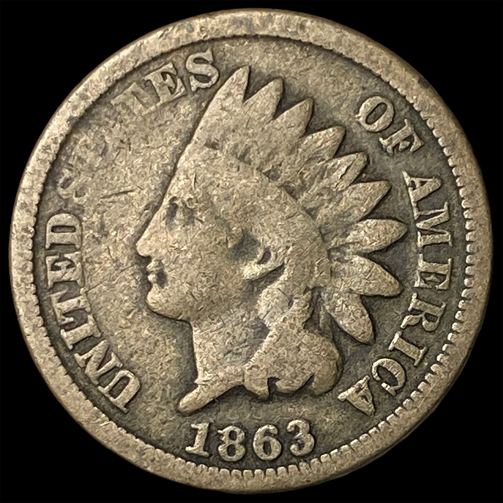 1863 Indian Head Cent LIGHTLY CIRCULATED: 1863 Indian Head Cent LIGHTLY CIRCULATED