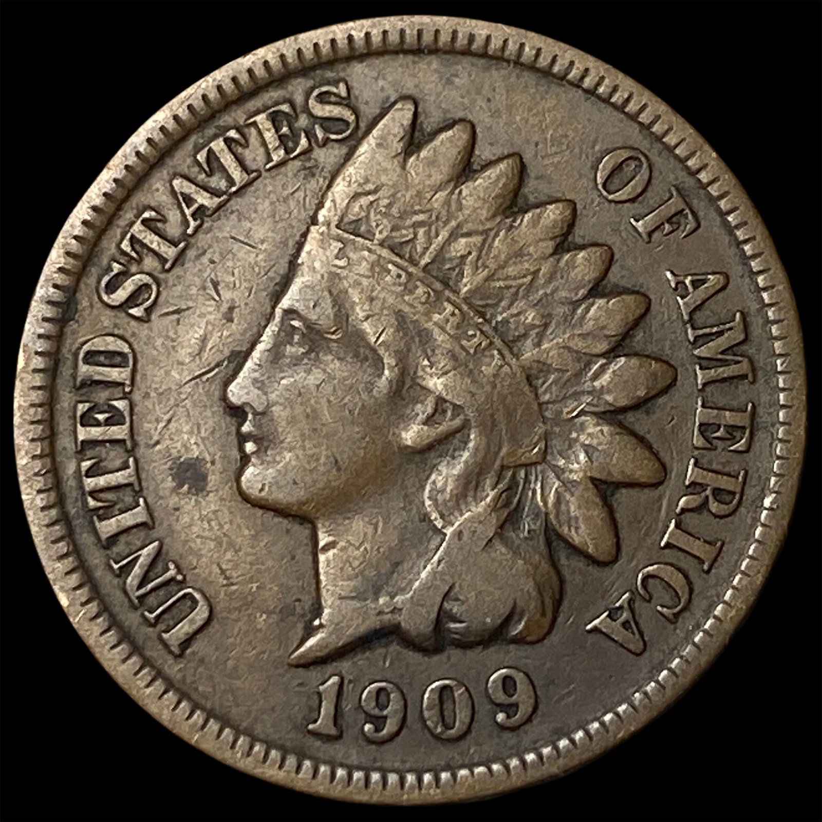 1909-S Indian Head Cent CLOSELY UNCIRCULATED (1 of 2)