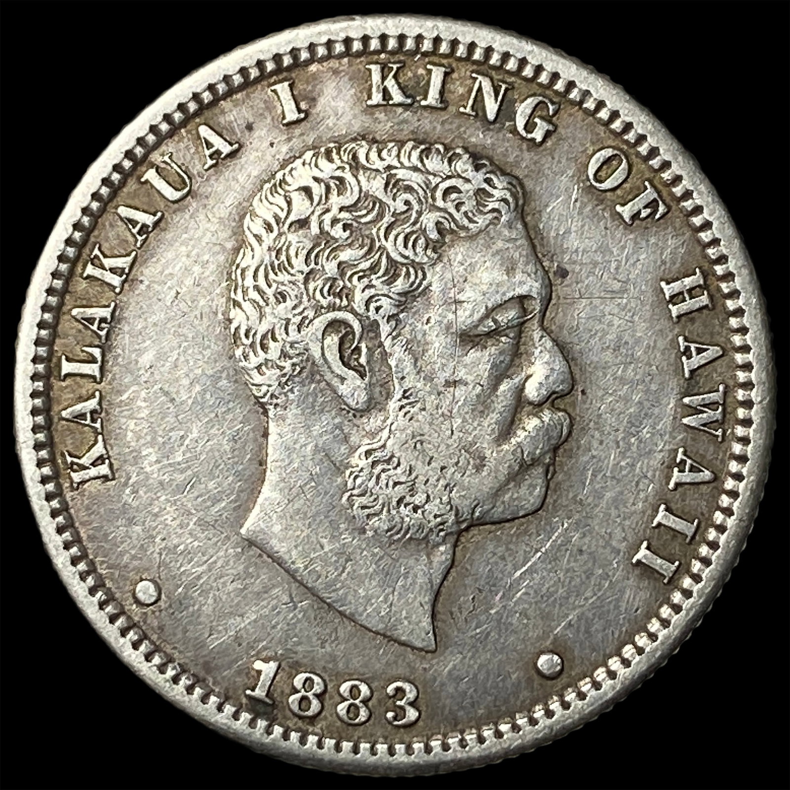 1883 Hawaii Silver 1/4 Dollar CLOSELY UNCIRCULATED: 1883 Hawaii Silver 1/4 Dollar CLOSELY UNCIRCULATED