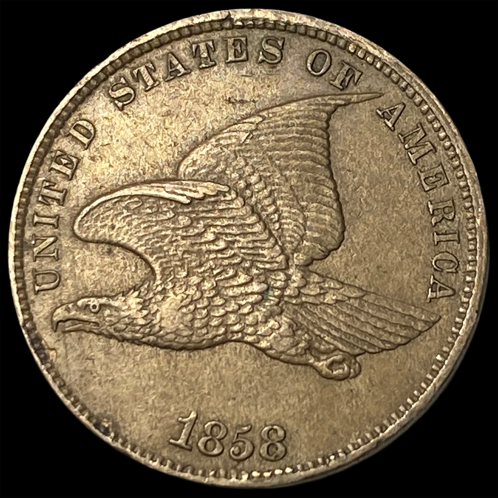 1858 Copper-Nickel Flying Eagle Cent CHOICE AU: 1858 Copper-Nickel Flying Eagle Cent CHOICE AU