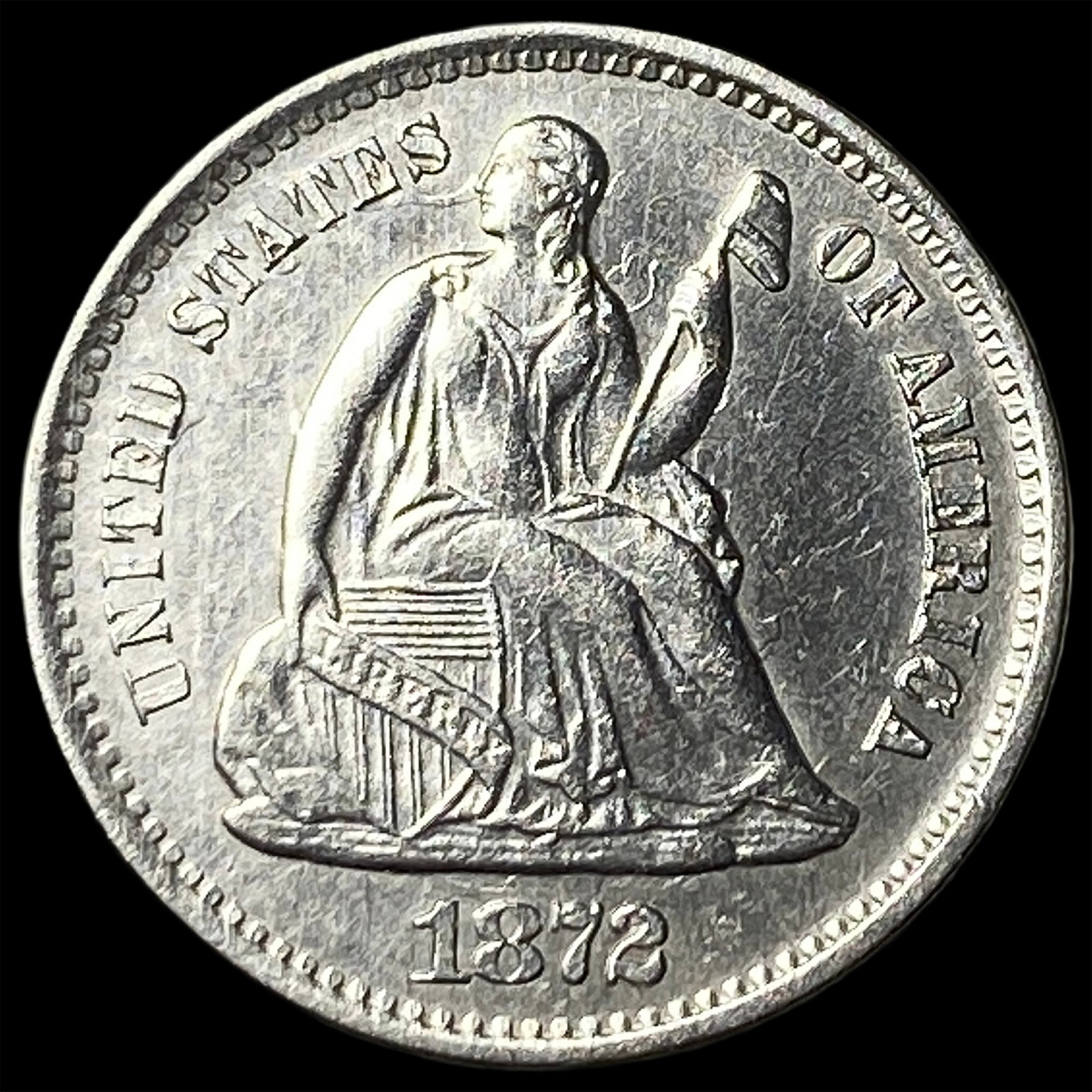 1872-S Silver Half Dime CHOICE BU: 1872-S Silver Half Dime CHOICE BU