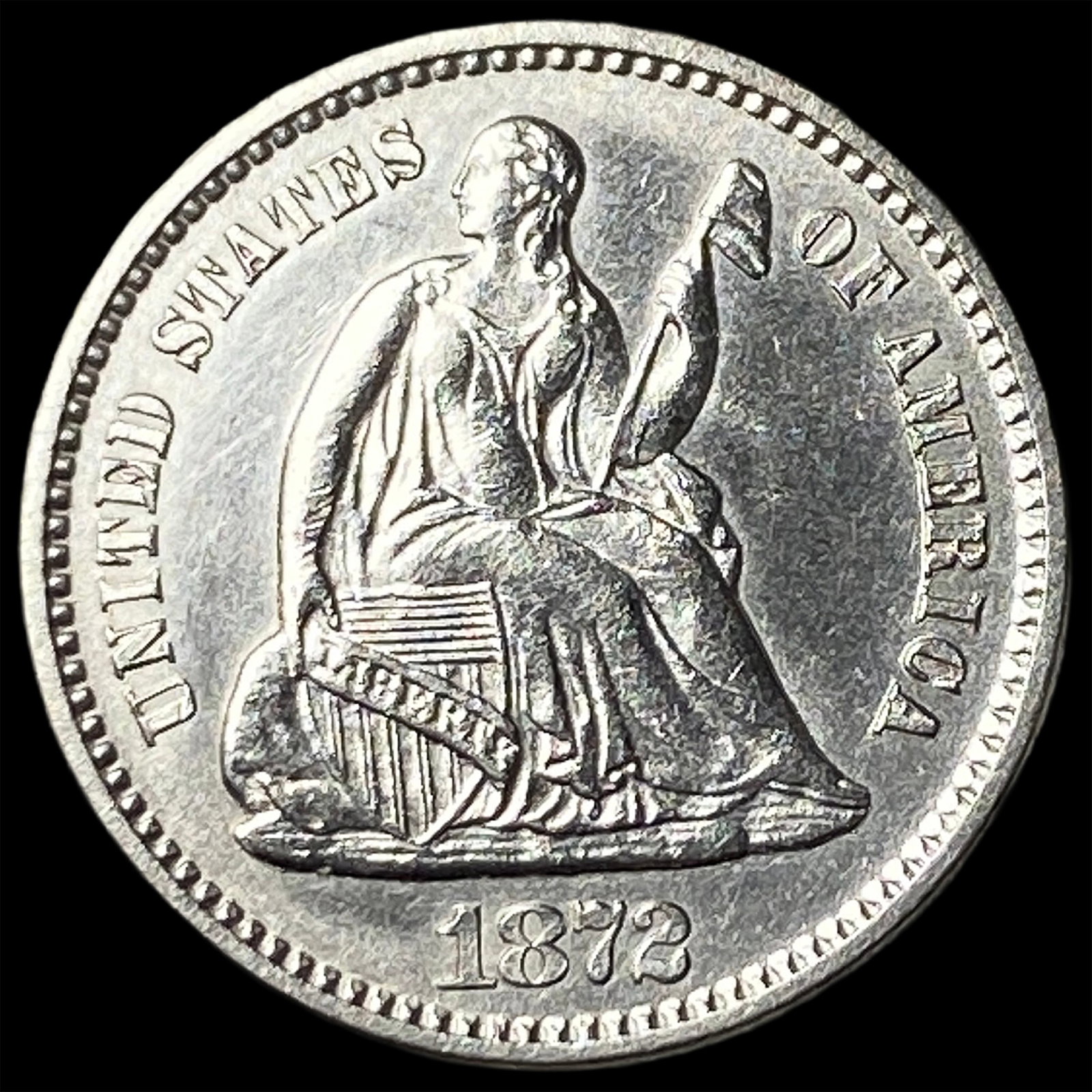 1872 Silver Half Dime UNCIRCULATED (1 of 2)