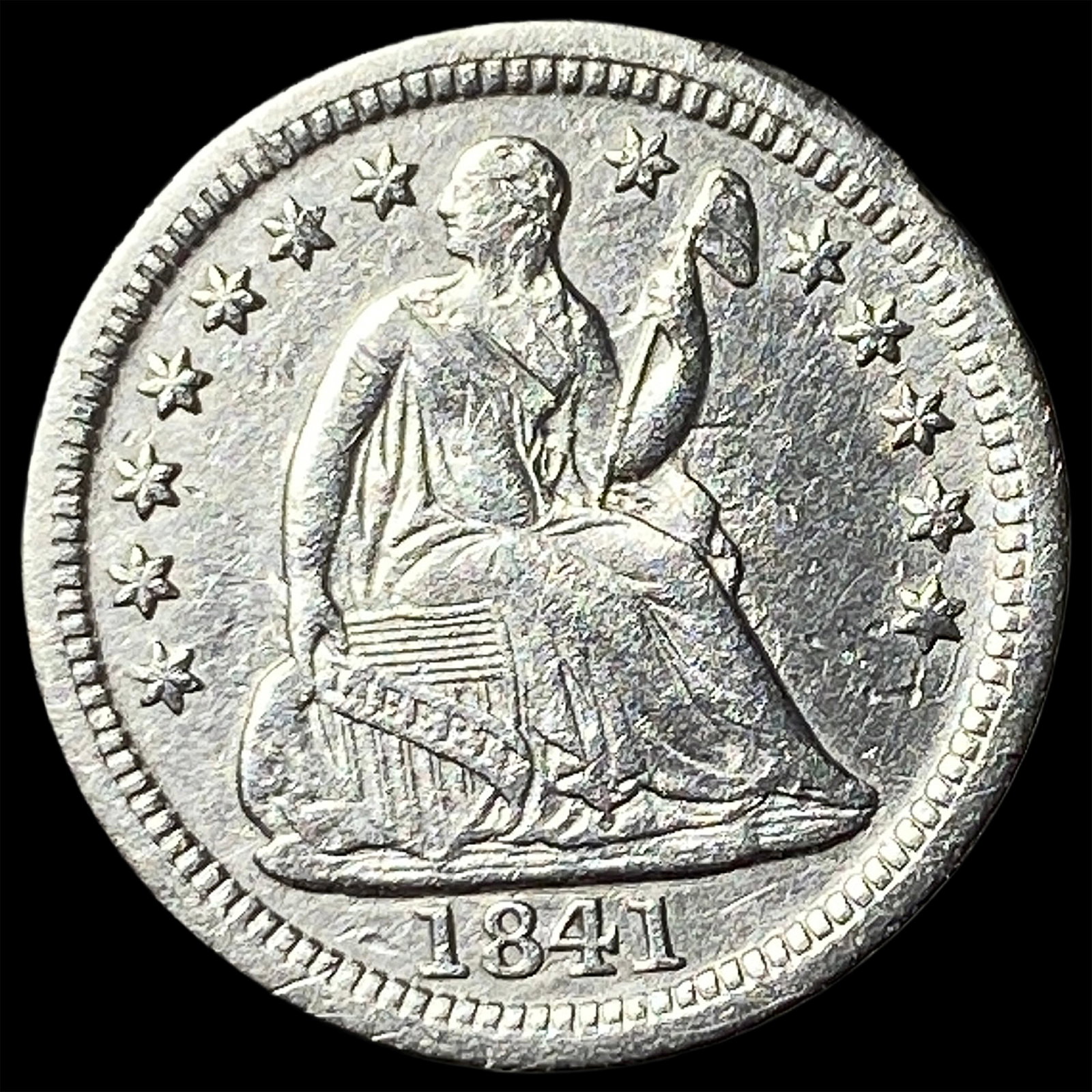 1841-O Silver Half Dime CHOICE AU: 1841-O Silver Half Dime CHOICE AU