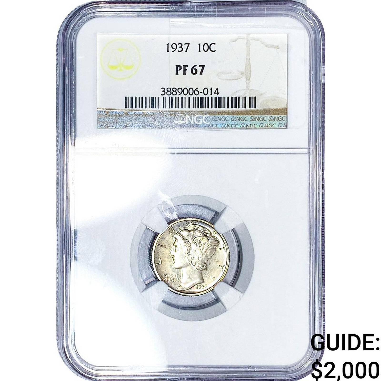 1937 Mercury Silver Dime NGC PF67: 1937 Mercury Silver Dime NGC PF67