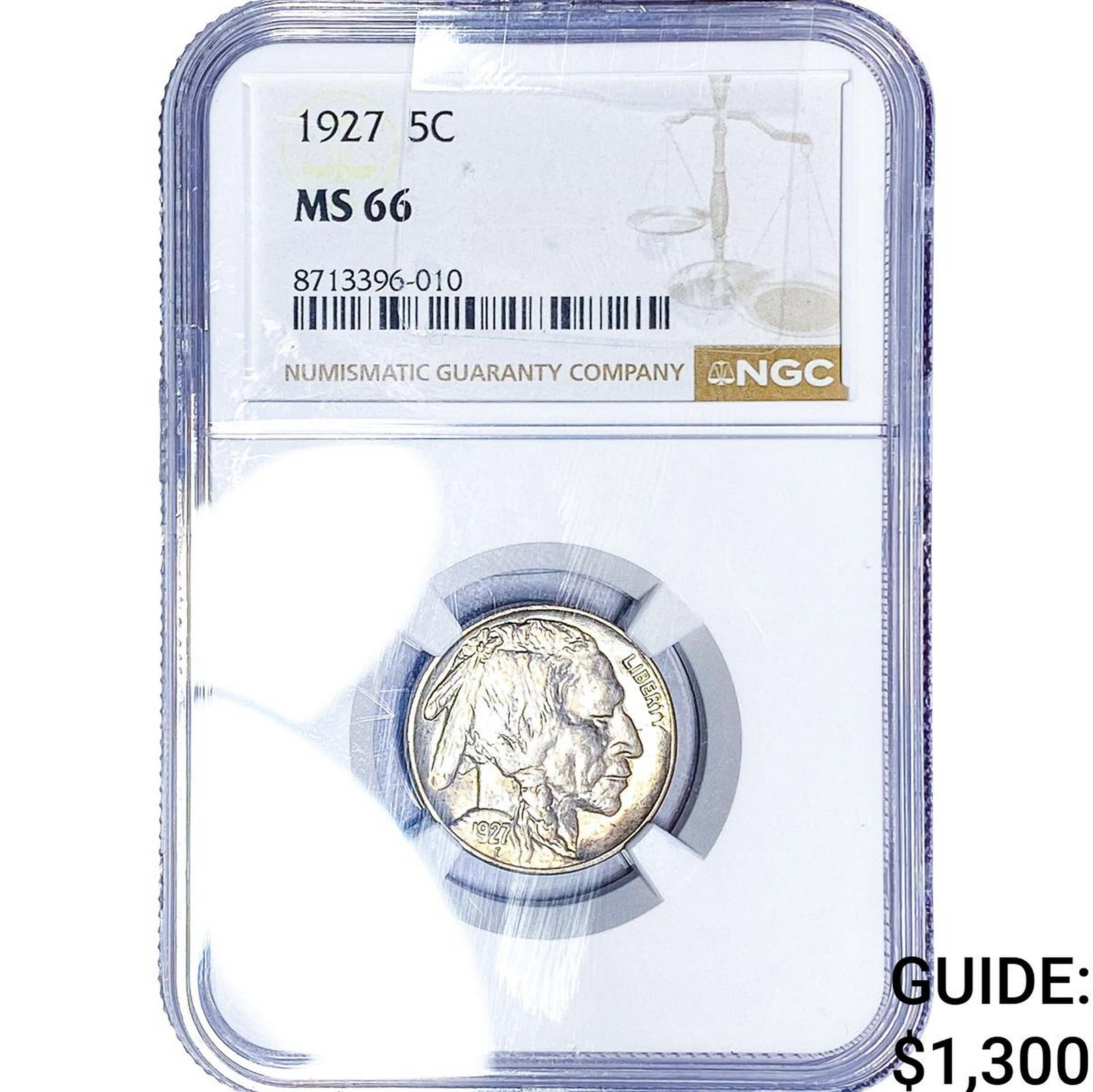 1927 Buffalo Nickel NGC MS66: 1927 Buffalo Nickel NGC MS66