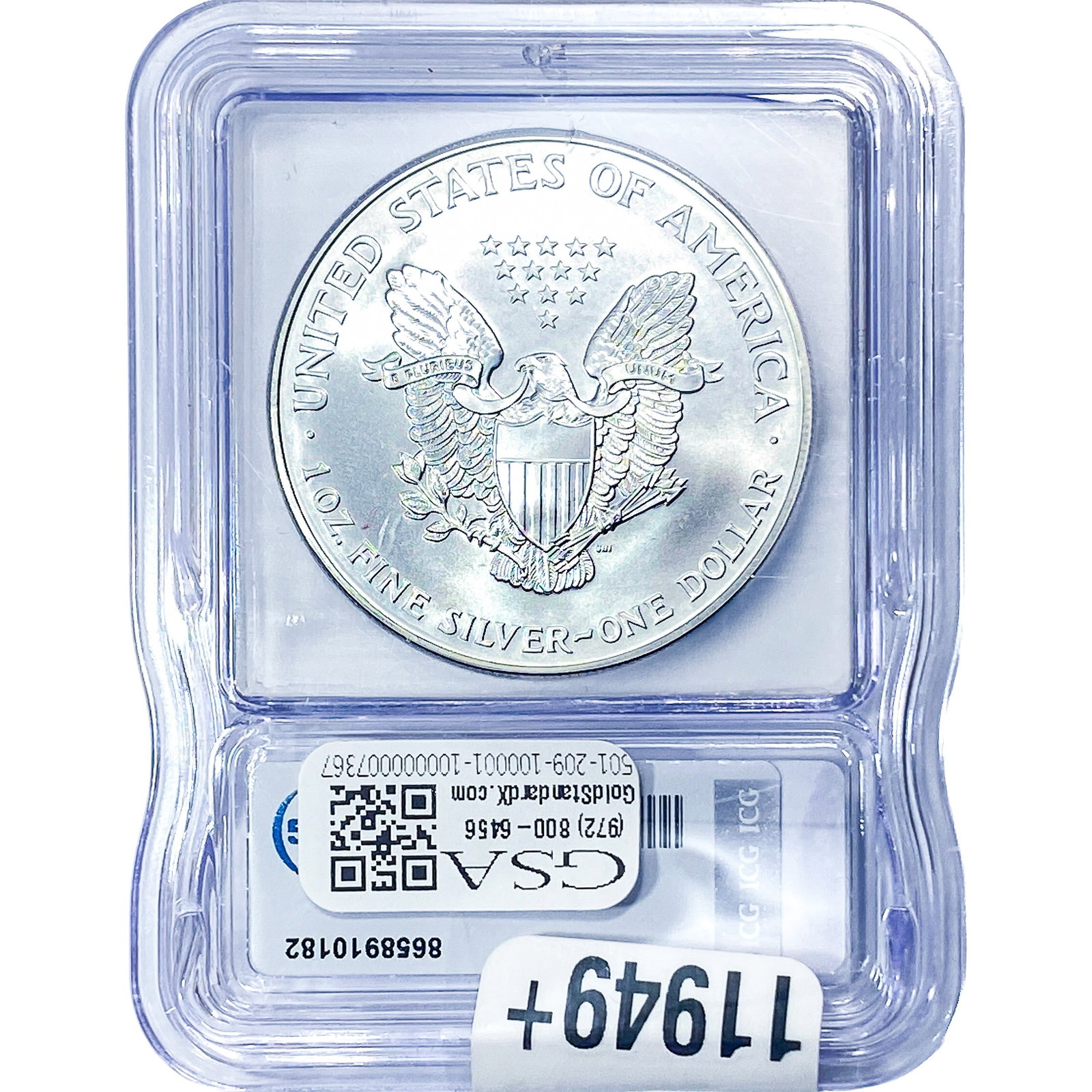 1999 Silver Eagle ICG MS70 - 2