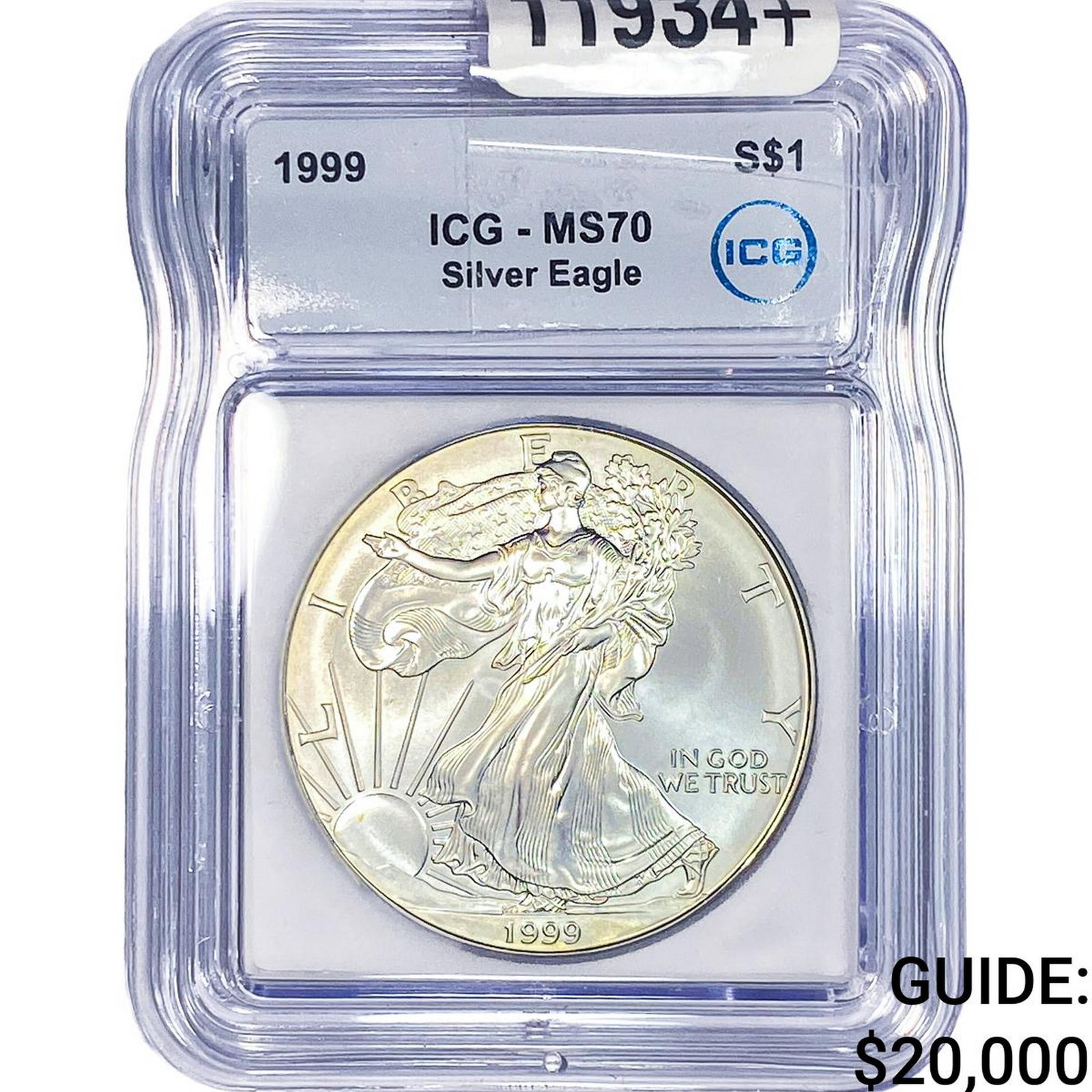 1999 Silver Eagle ICG MS70: 1999 Silver Eagle ICG MS70