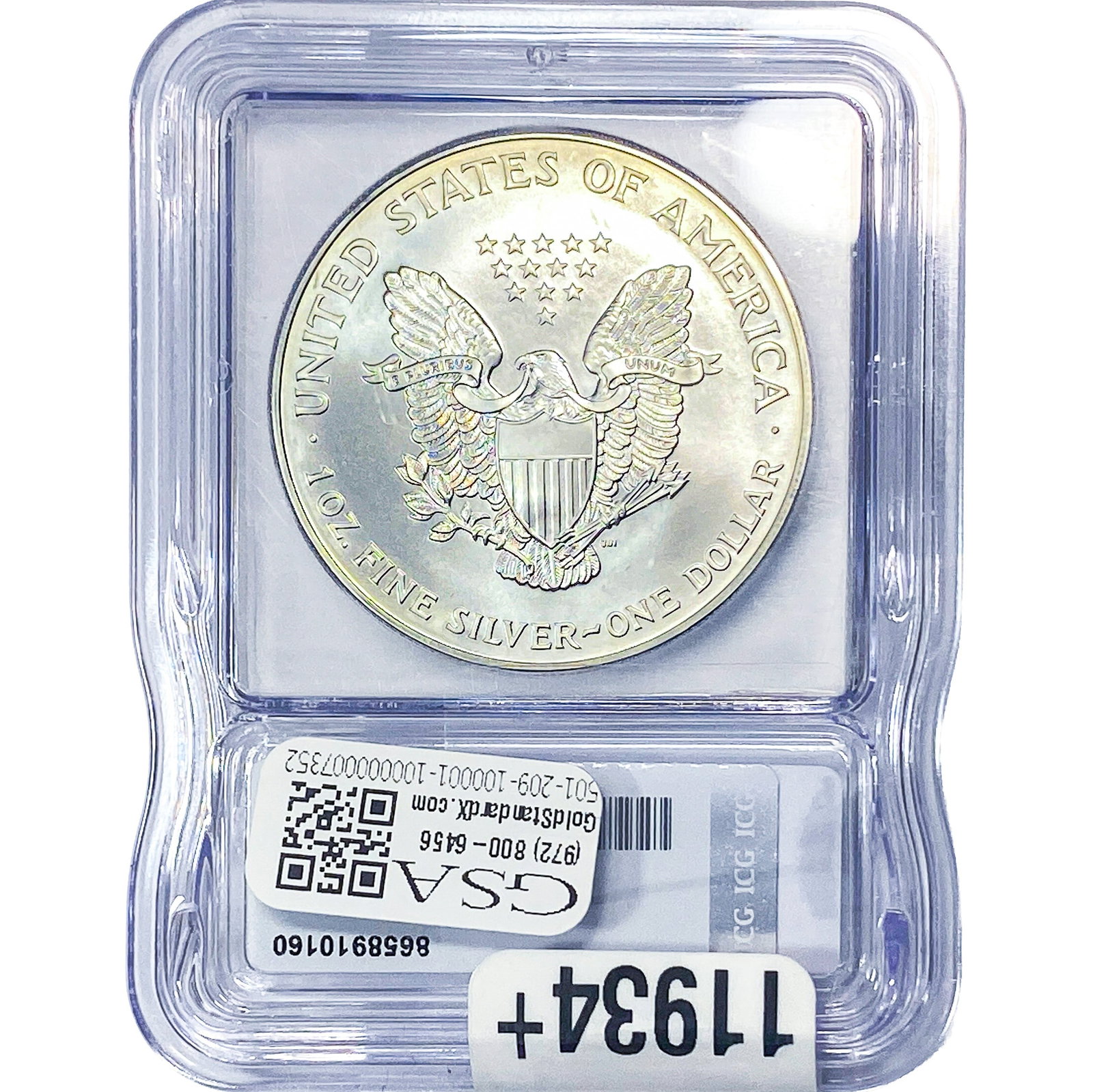 1999 Silver Eagle ICG MS70 - 2