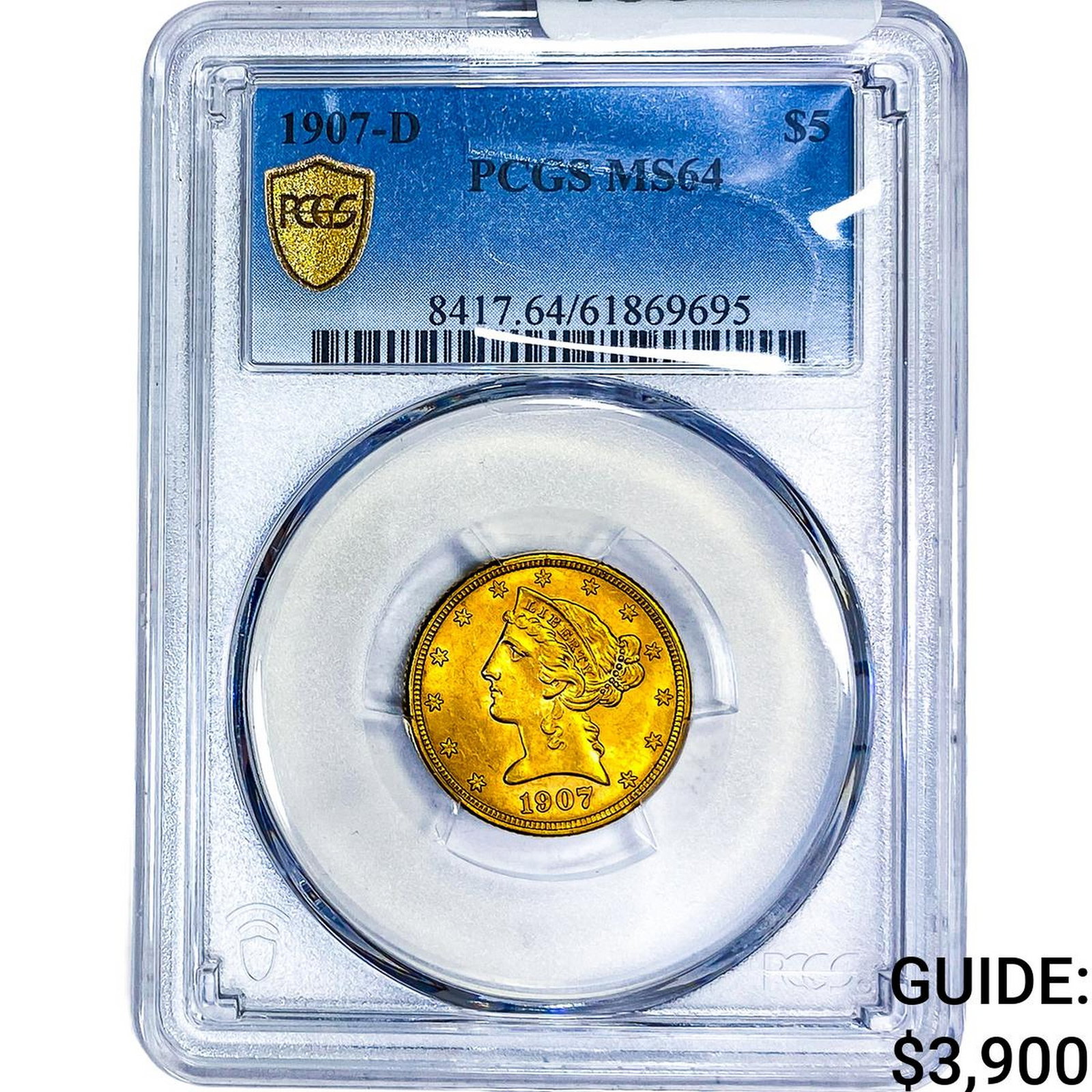 1907-D $5 Gold Half Eagle PCGS MS64 (1 of 4)