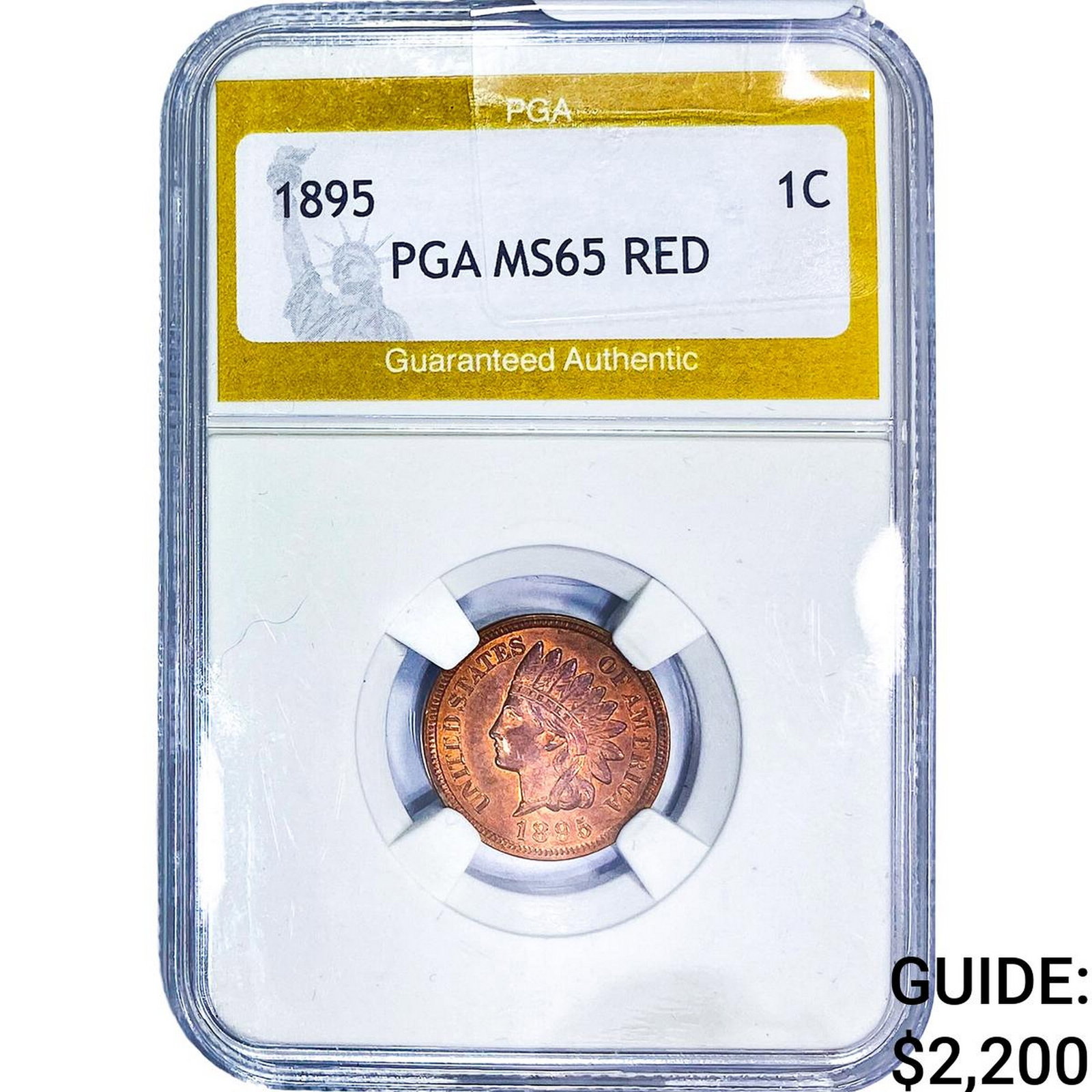 1895 Indian Head Cent PGA MS65 Red: 1895 Indian Head Cent PGA MS65 Red