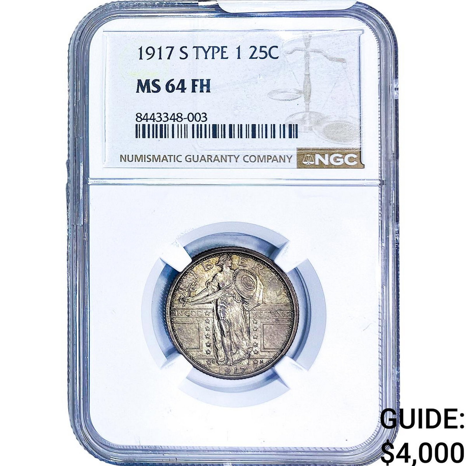 1917-S Standing Liberty Quarter NGC MS64 FH: 1917-S Standing Liberty Quarter NGC MS64 FH