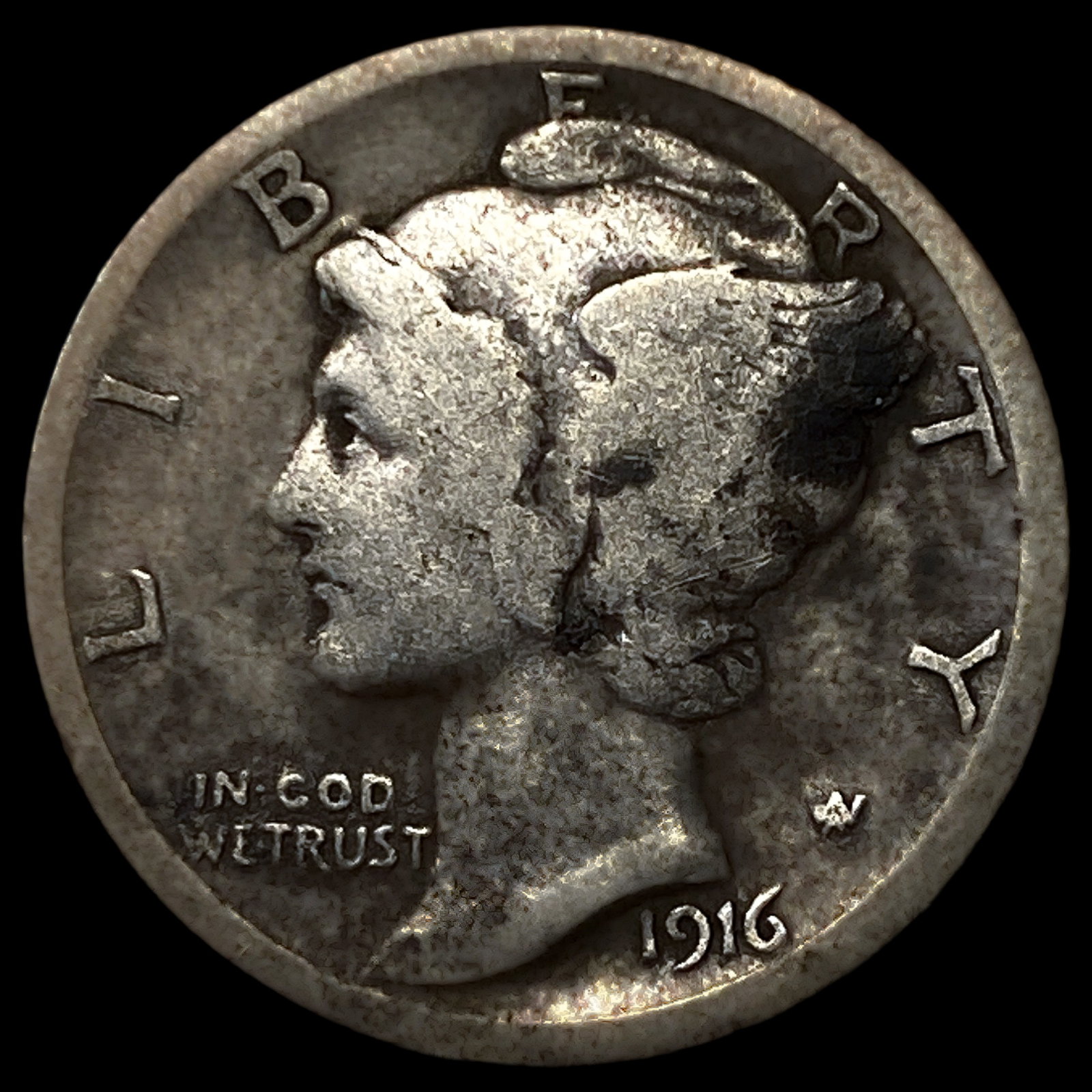 1916-D Mercury Dime (1 of 2)
