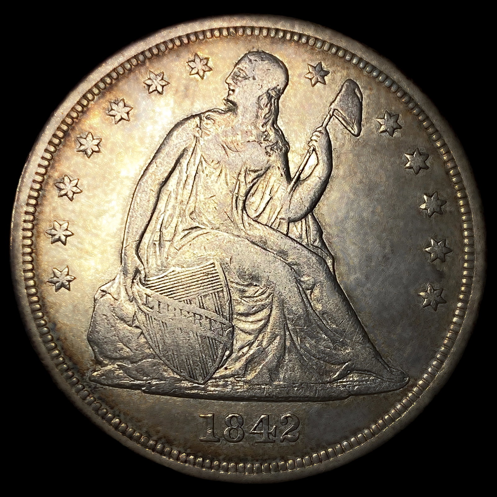 1842 Seated Liberty Dollar: 1842 Seated Liberty Dollar