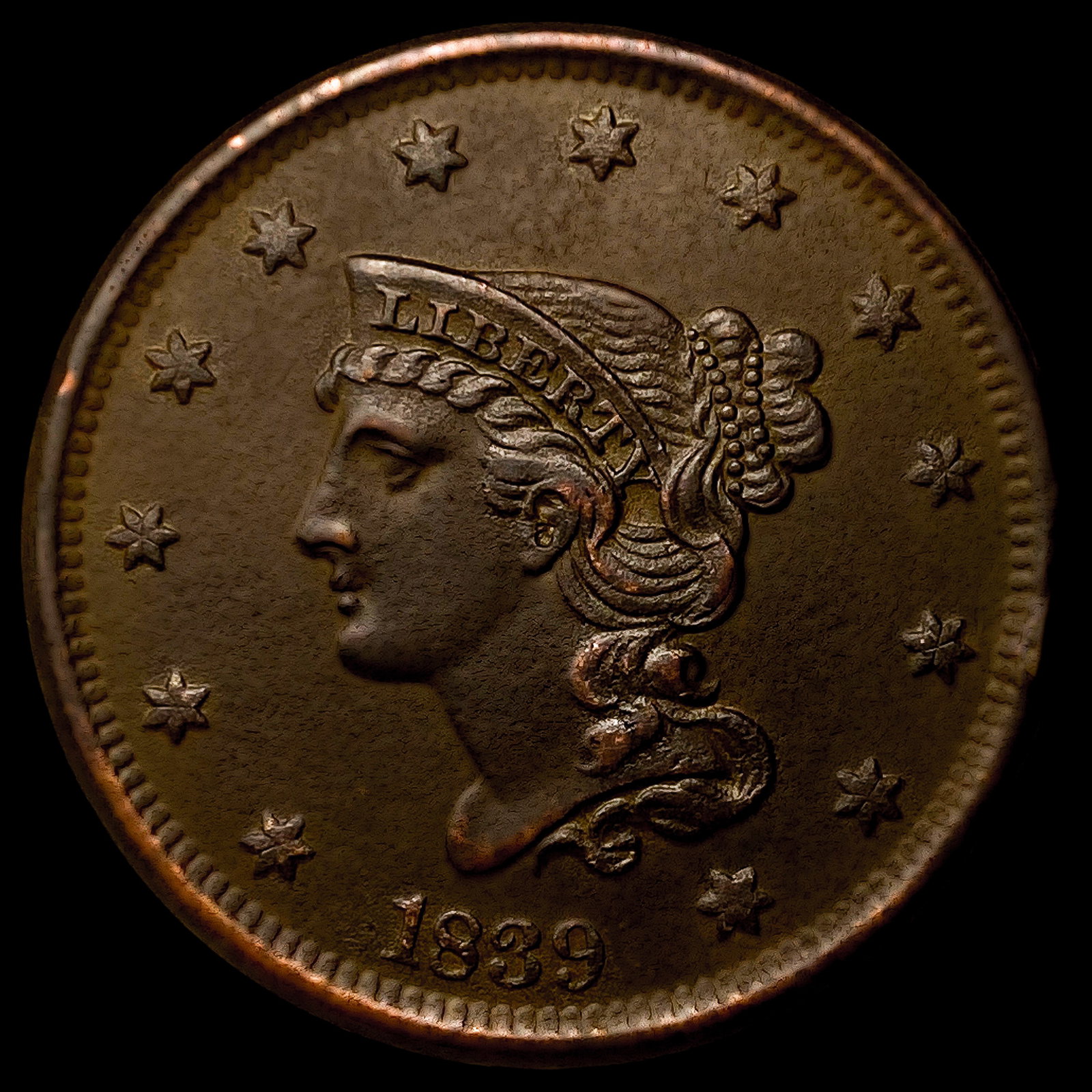 1839 Braided Hair Large Cent (1 of 2)