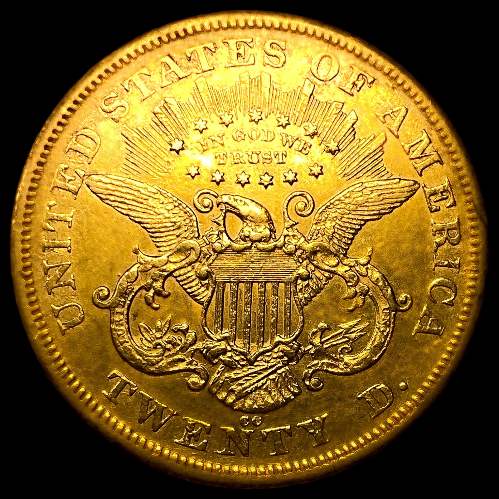 1876-CC $20 Gold Double Eagle - 2