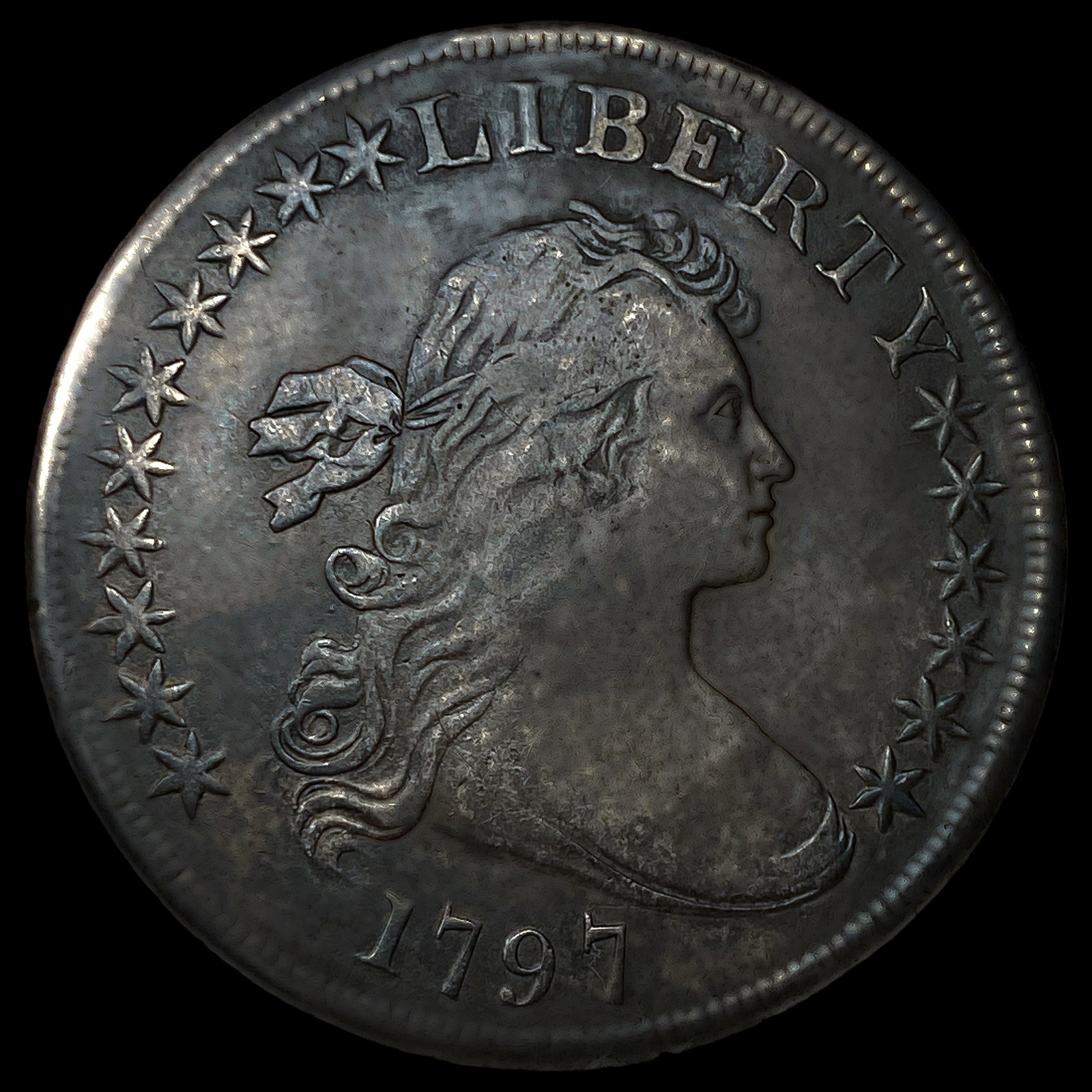 1797 7X6 Stars Draped Bust Dollar: 1797 7X6 Stars Draped Bust Dollar