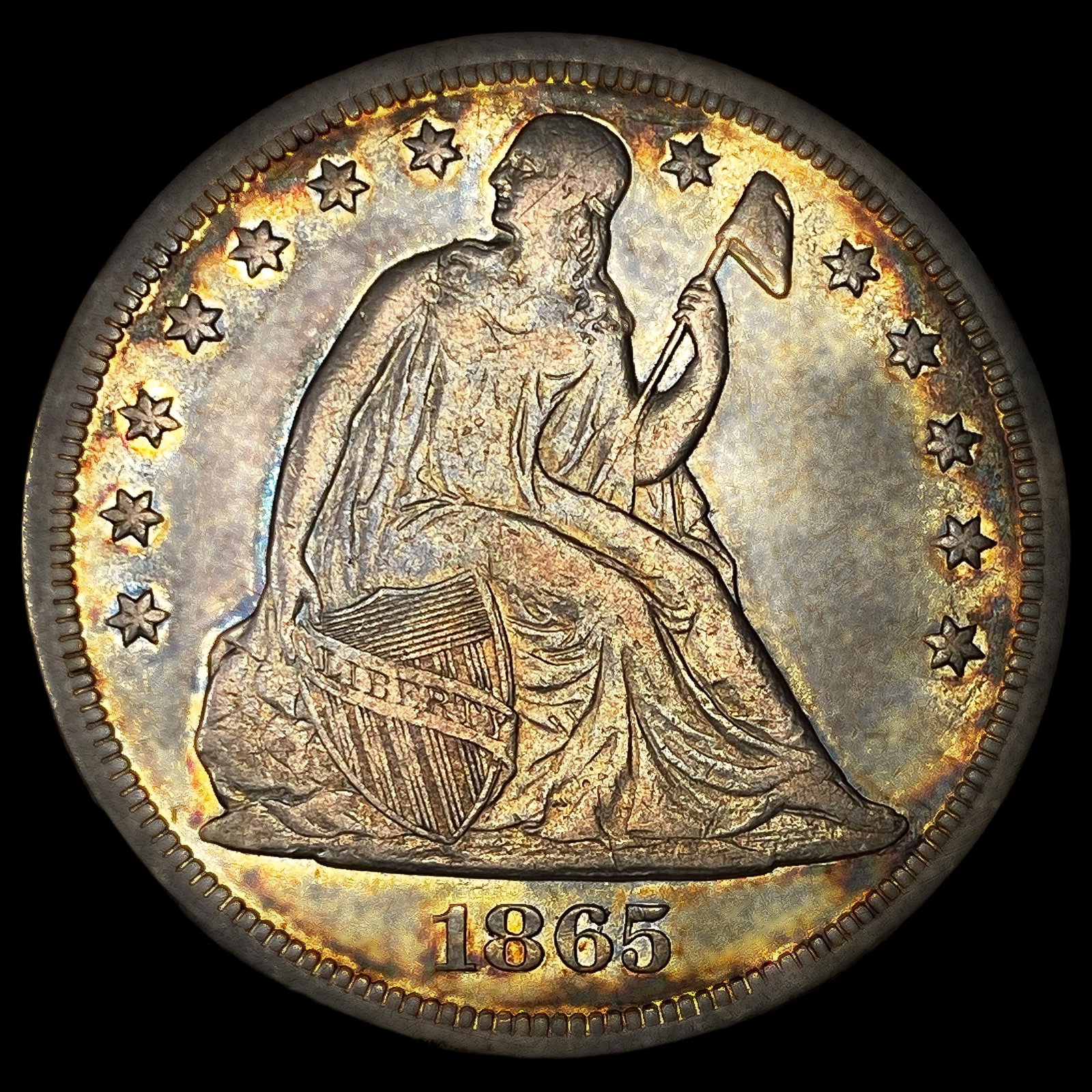 1865 Seated Liberty Dollar: 1865 Seated Liberty Dollar