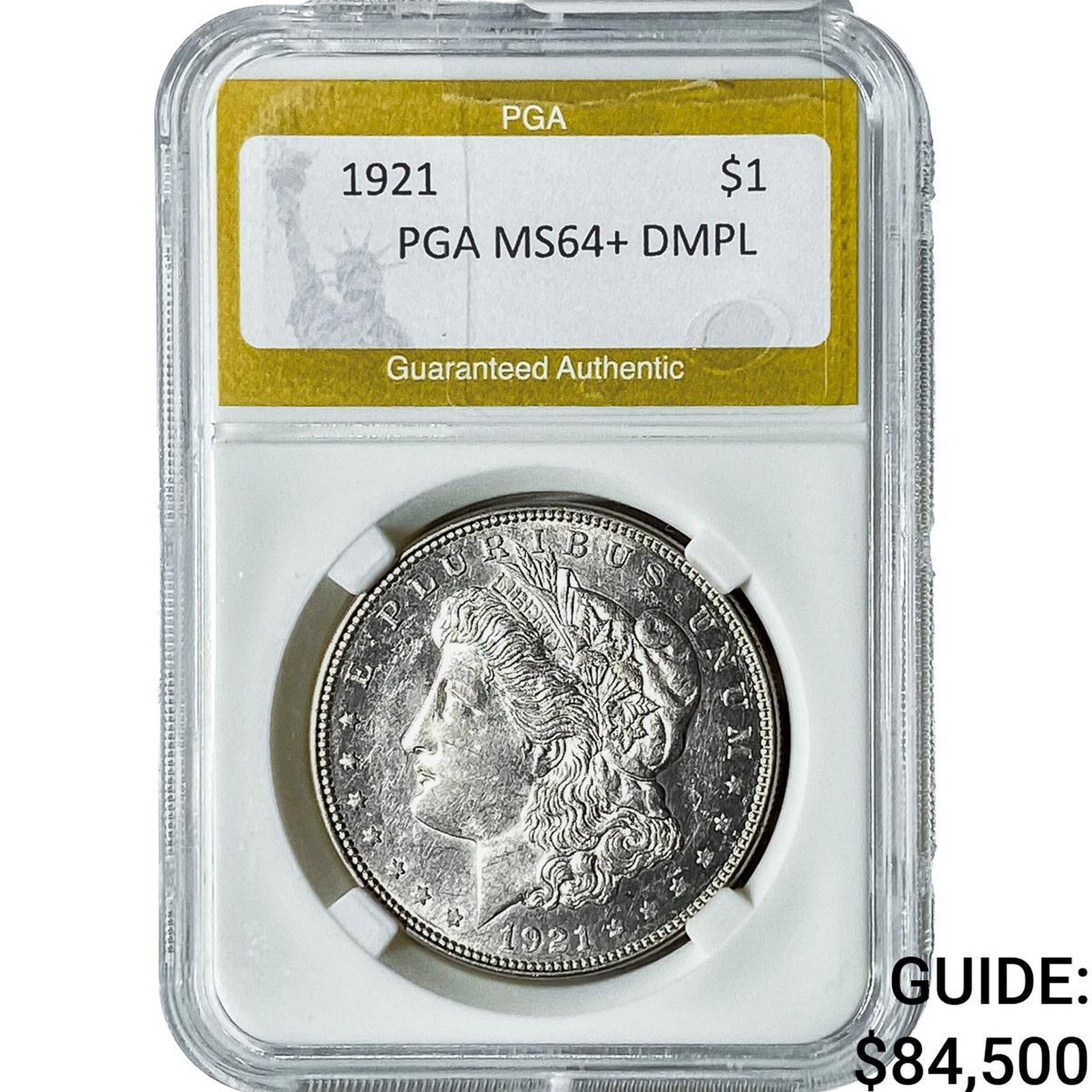 1921 Morgan Silver Dollar PGA MS64+DMPL: 1921 Morgan Silver Dollar PGA MS64+DMPL