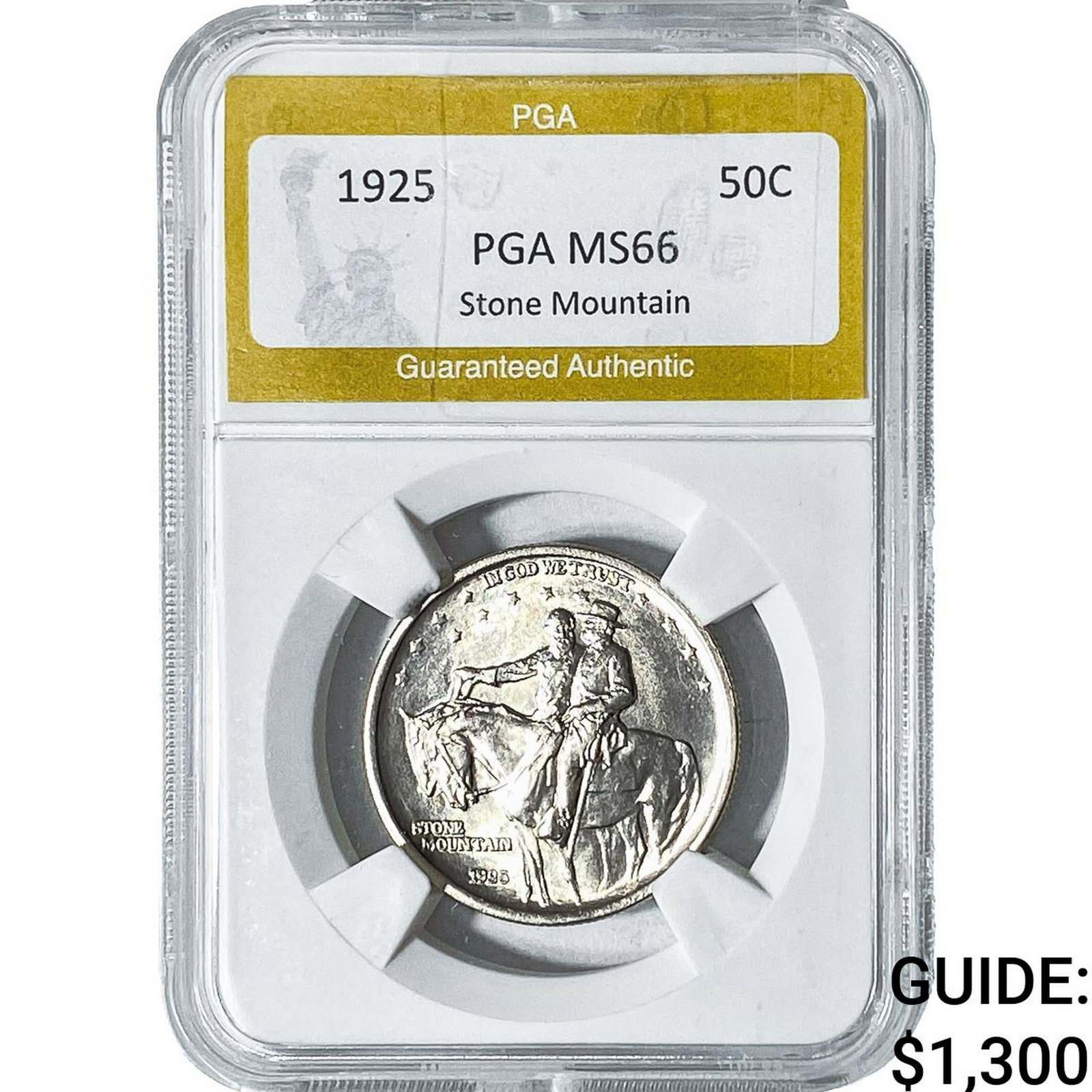 1925 Stone Mountain Half Dollar PGA MS66: 1925 Stone Mountain Half Dollar PGA MS66