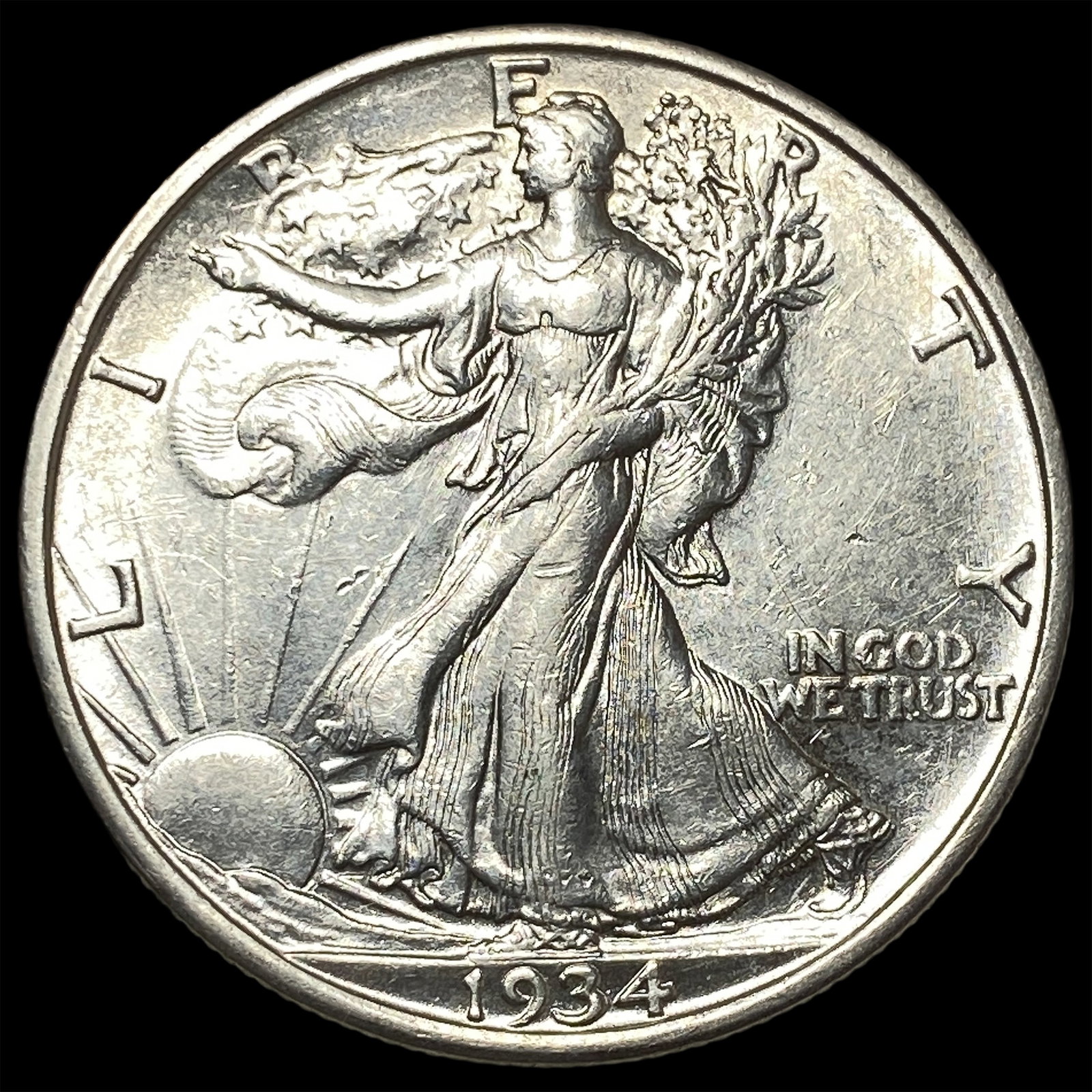 1934-S Silver Walking Liberty Half Dollar UNCIRCULATED (1 of 2)
