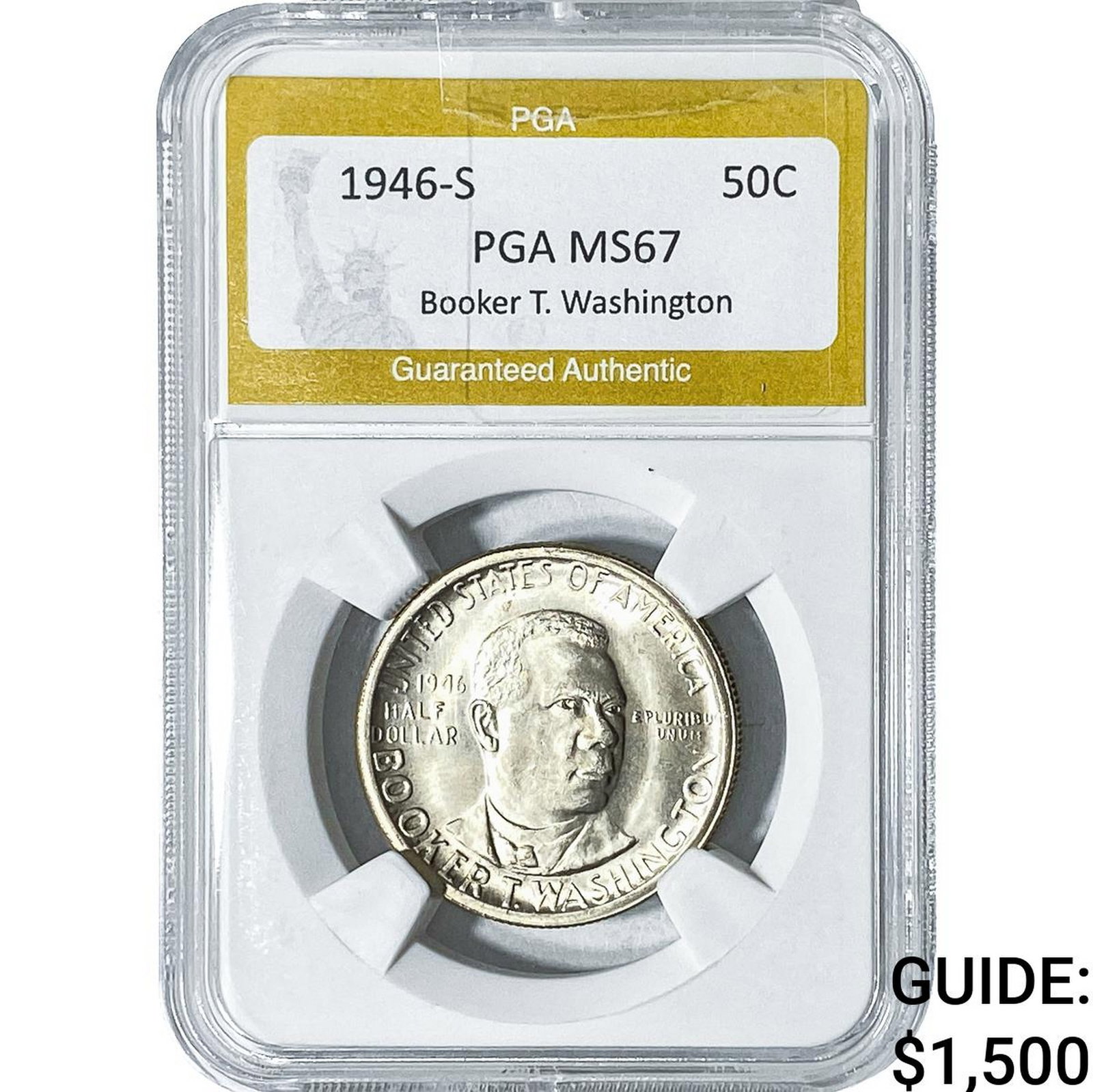 1946-S Booker T Half Dollar PGA MS67 (1 of 2)