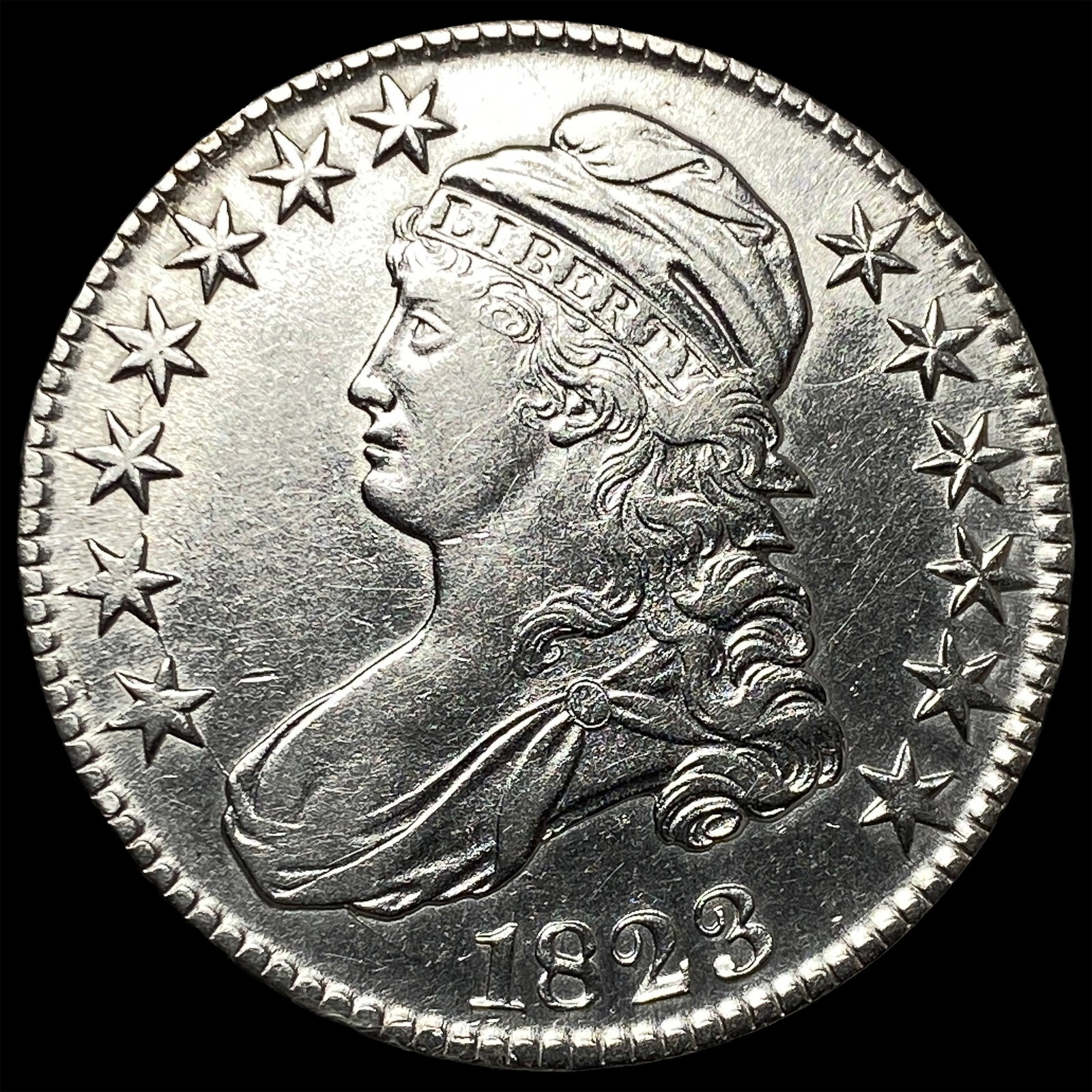 1823 Silver Capped Bust Half Dollar UNCIRCULATED: 1823 Silver Capped Bust Half Dollar UNCIRCULATED