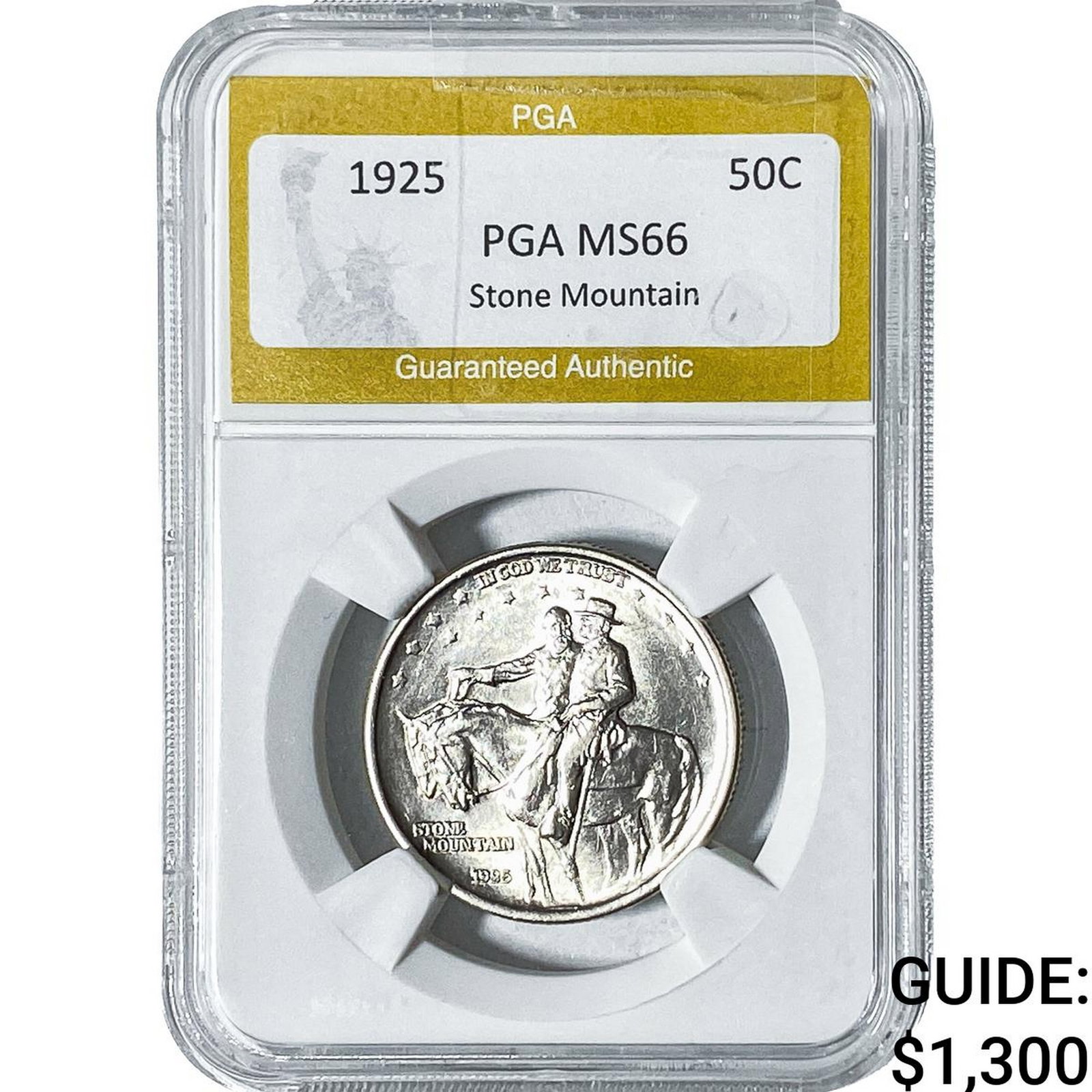1925 Stone Mountain Half Dollar PGA MS66: 1925 Stone Mountain Half Dollar PGA MS66